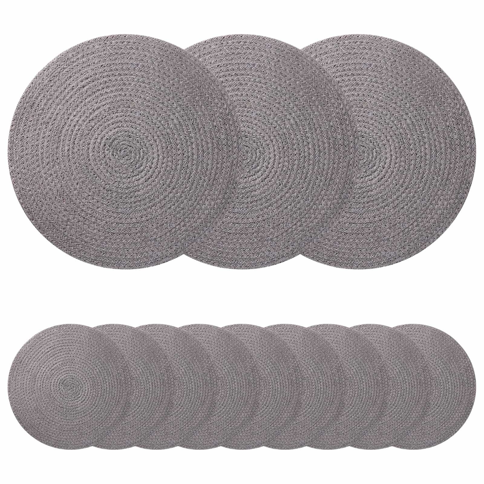 vidaXL Platzteller 30 cm Jute-Untersetzer 12 pcs Grau Ø 30 cm 100 Tossa-Jute