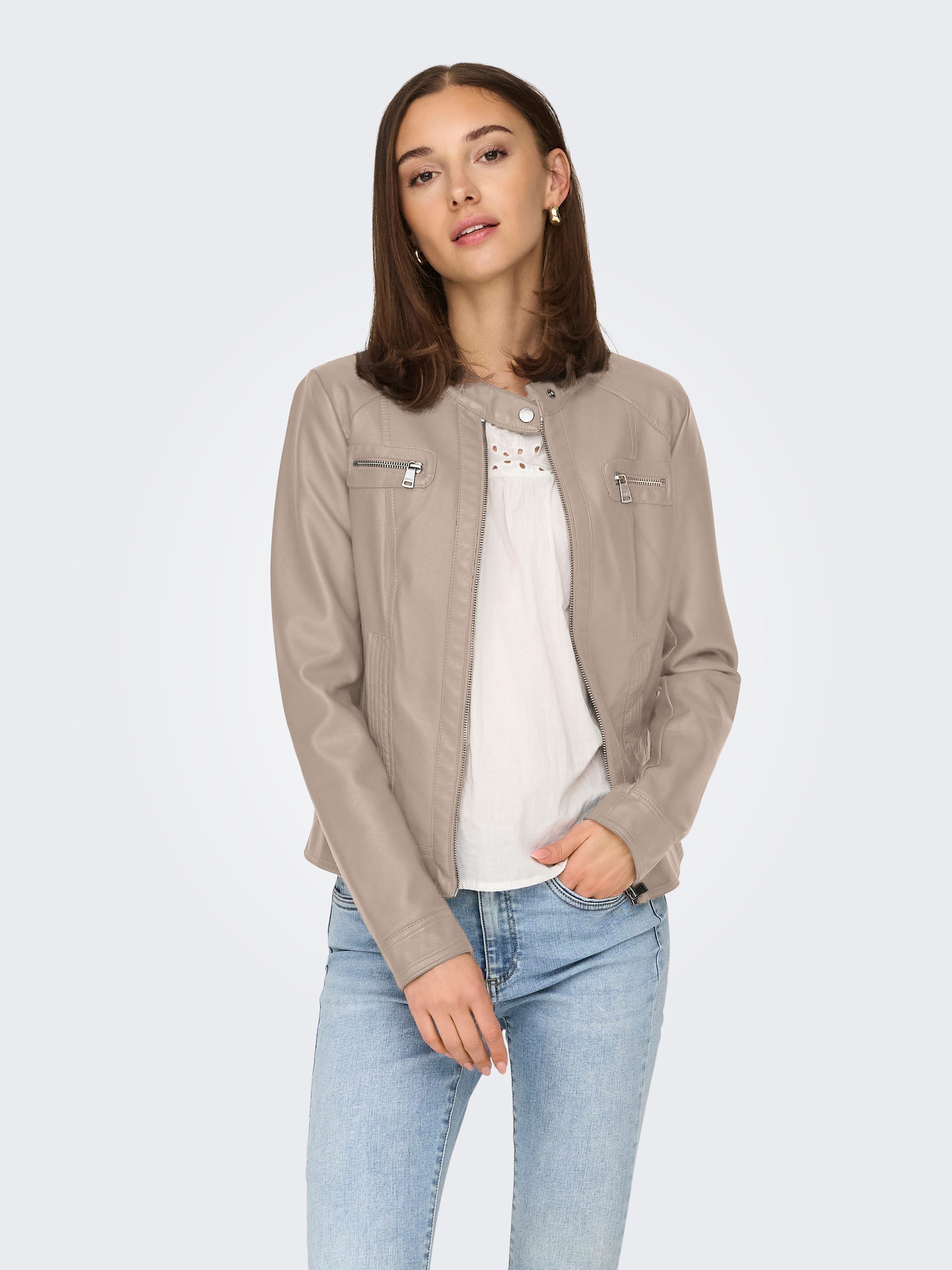 ONLY Lederimitatjacke ONLBANDIT – Bikerjacke mit figurbetonter Form und Rei günstig online kaufen