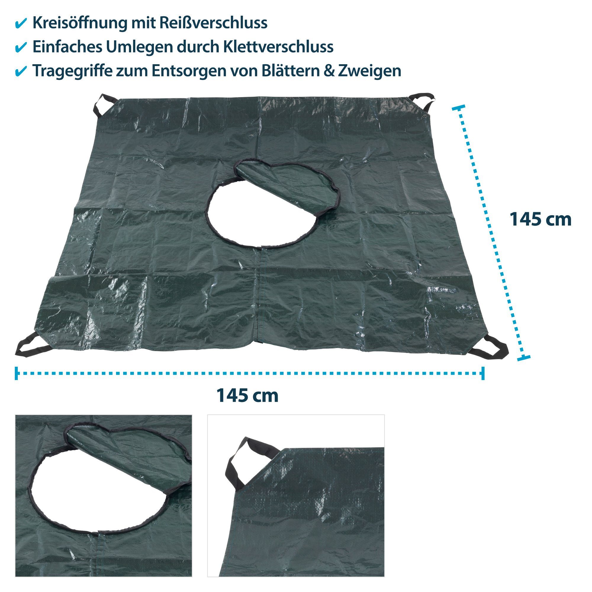 Thumbnail - Basera® Gartenpflege-Set Rück- und Formschnittmatte, Gartenplane und Laubsammler