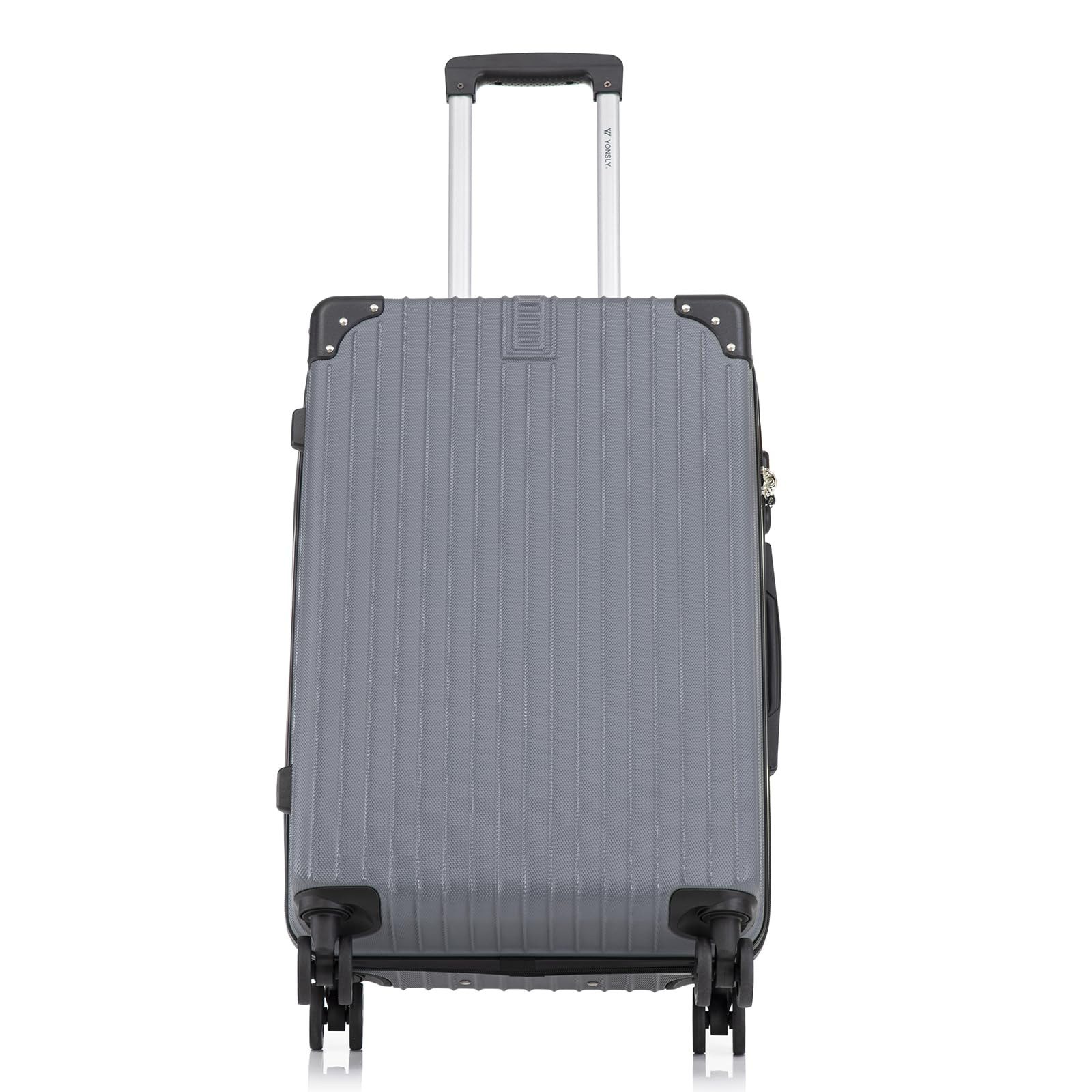 YONSLY Hartschalen-Trolley Reisekoffer ABS Hartschalen Trolley, Rollkoffer Handgepäck, 4 Rollen, Sicherheitsschloss, Weichem Gummigriff,56/66/76 cm, 45/69/99 L