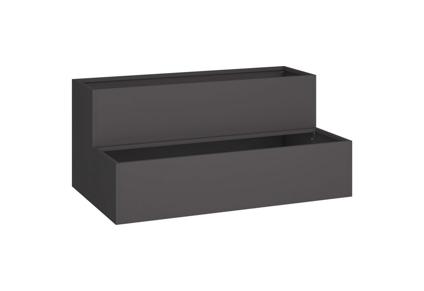 Thumbnail - vidaXL Hochbeet Garten Pflanzer - 2-Stufig Schwarz Metall 100x60x45 cm