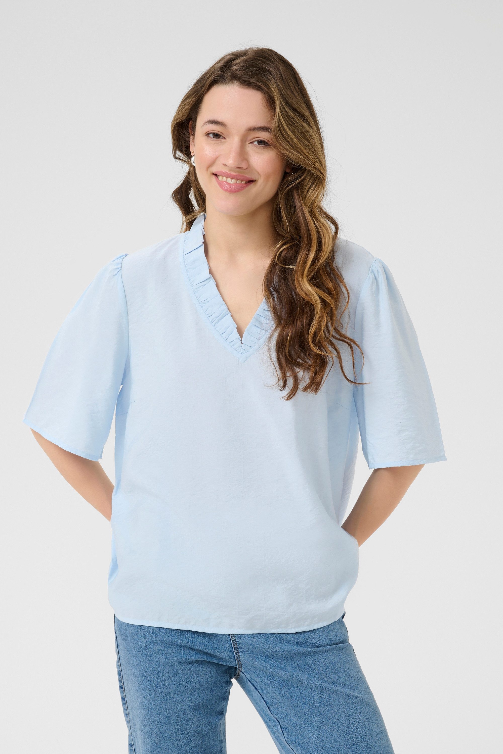 KAFFE Kurzarmbluse Kurzarm-Bluse BPjuliana