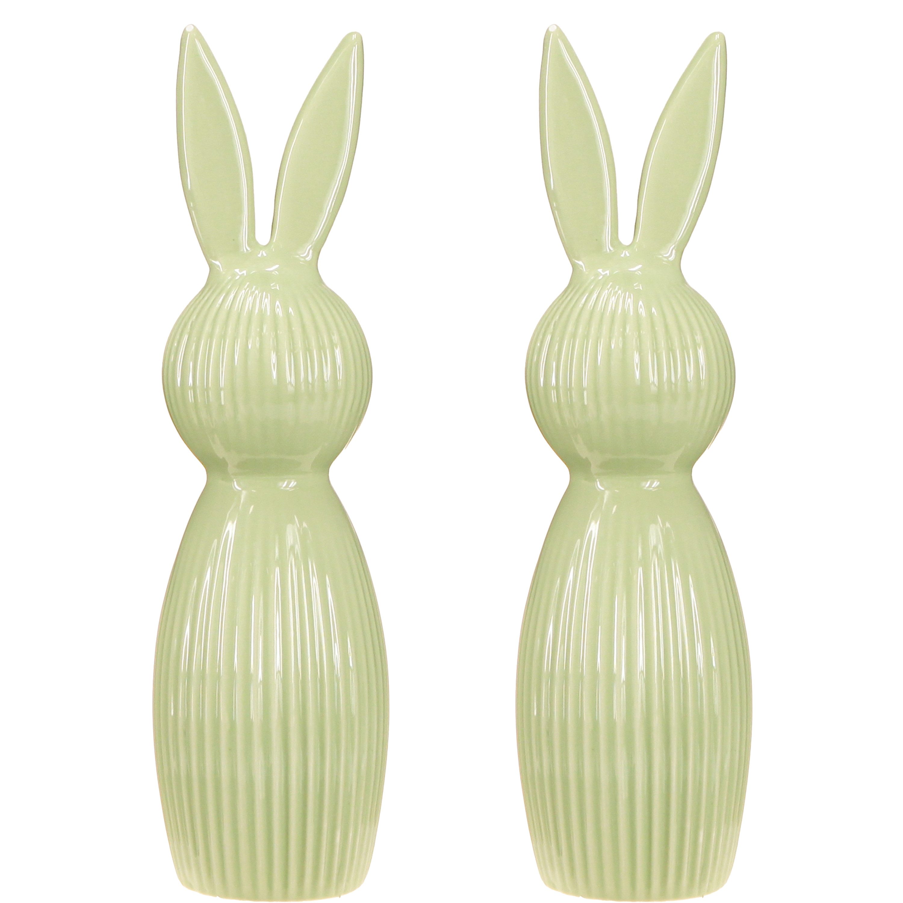 Florists Products Osterhase Elegante Osterhasendekoration aus Keramik für Frühlingsdeko, 2 Stück