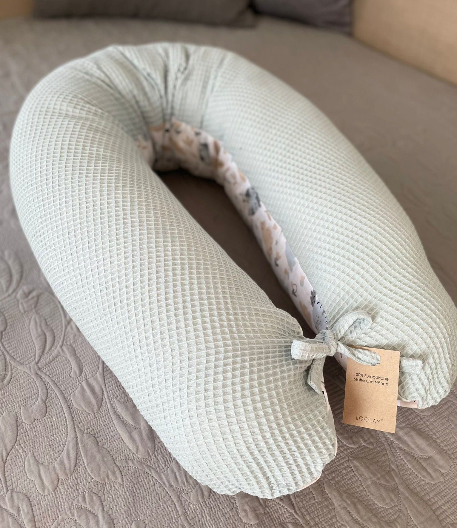 Loolay Stillkissen WAFFELPIQUE HASE Kissen Seitenschläferkissen Schwangersc günstig online kaufen