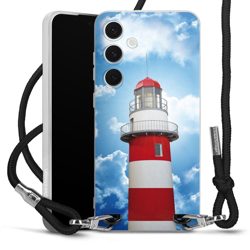 DeinDesign Handyhülle Leuchtturm Wolke Himmel Leuchtturm, Samsung Galaxy S24 FE 5G Handykette Hülle mit Band Case zum Umhängen