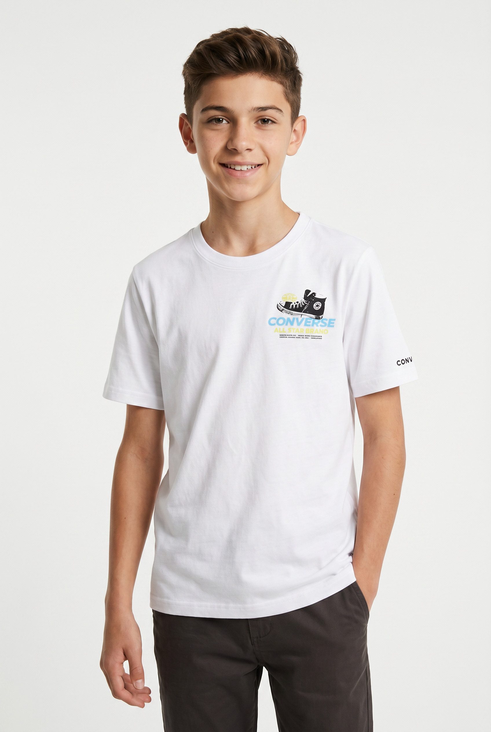Converse T-Shirt CNVB FRONTBACK TEXTURE SNKR TE aus Baumwolle und Polyester, in den Größen S bis XL