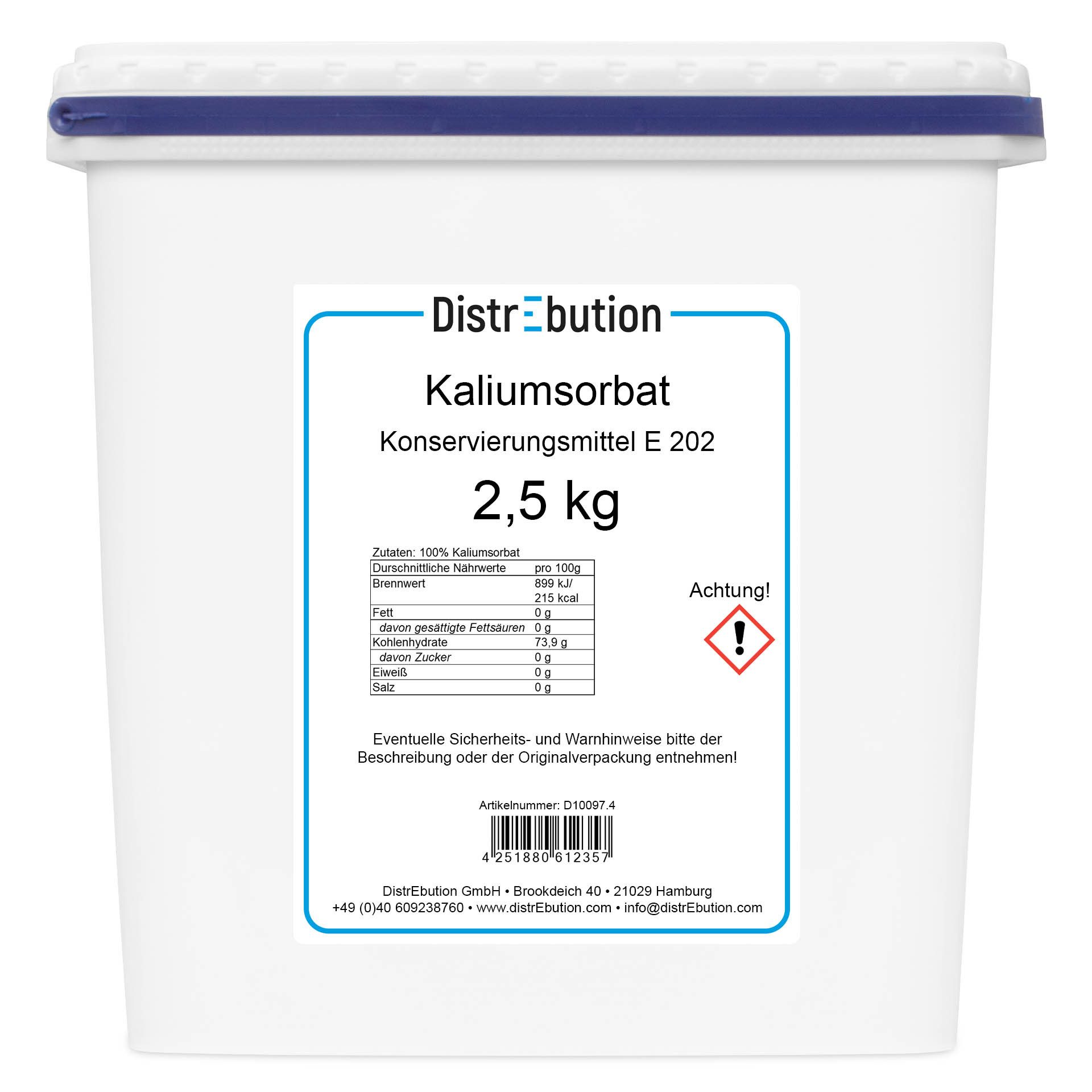 DistrEbution Obstkonserve Kaliumsorbat E 202 Konservierungsmittel Granulat, 2500 g, Vielseitig einsetzbar