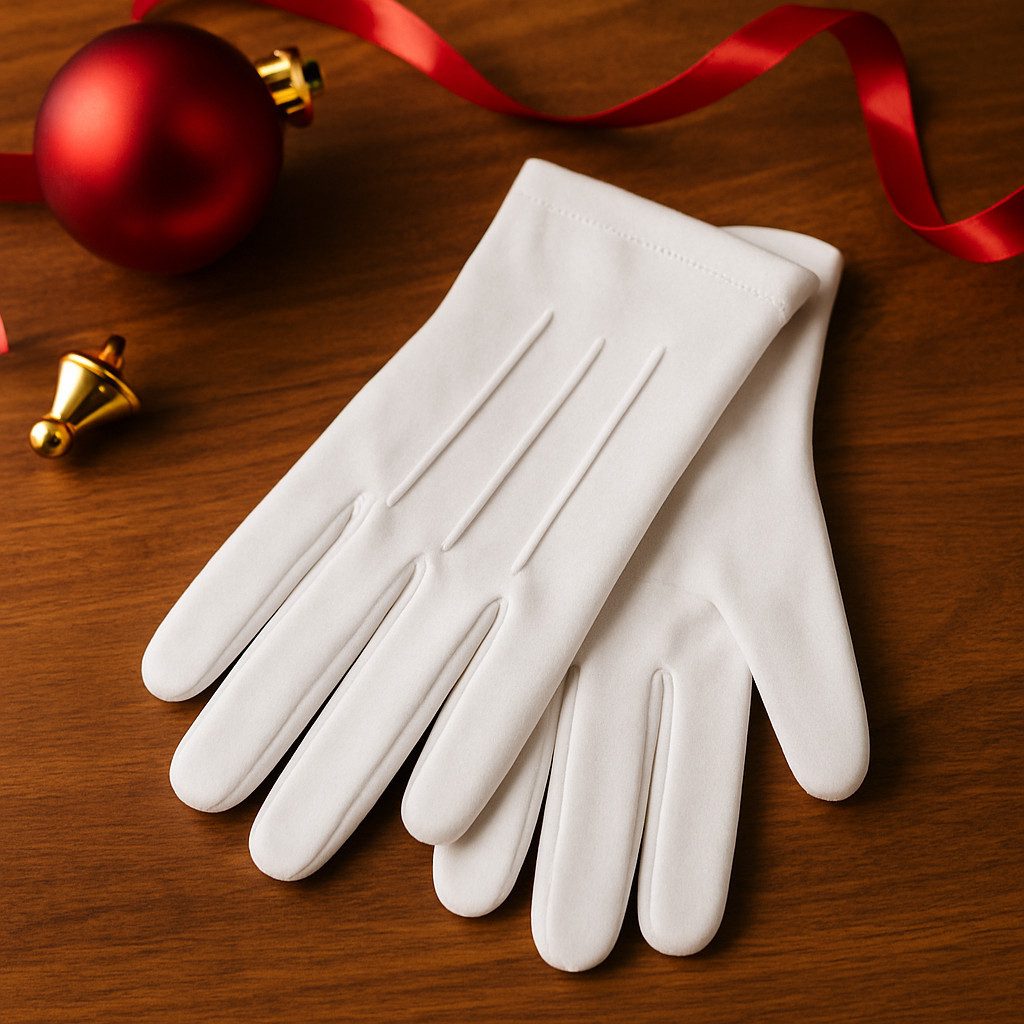 Widmann S.r.l. Fleecehandschuhe Weiße Handschuhe kurz Kostüm Zubehör für Karneval, Fasching & Theater Elegant, klassisch, vielseitig