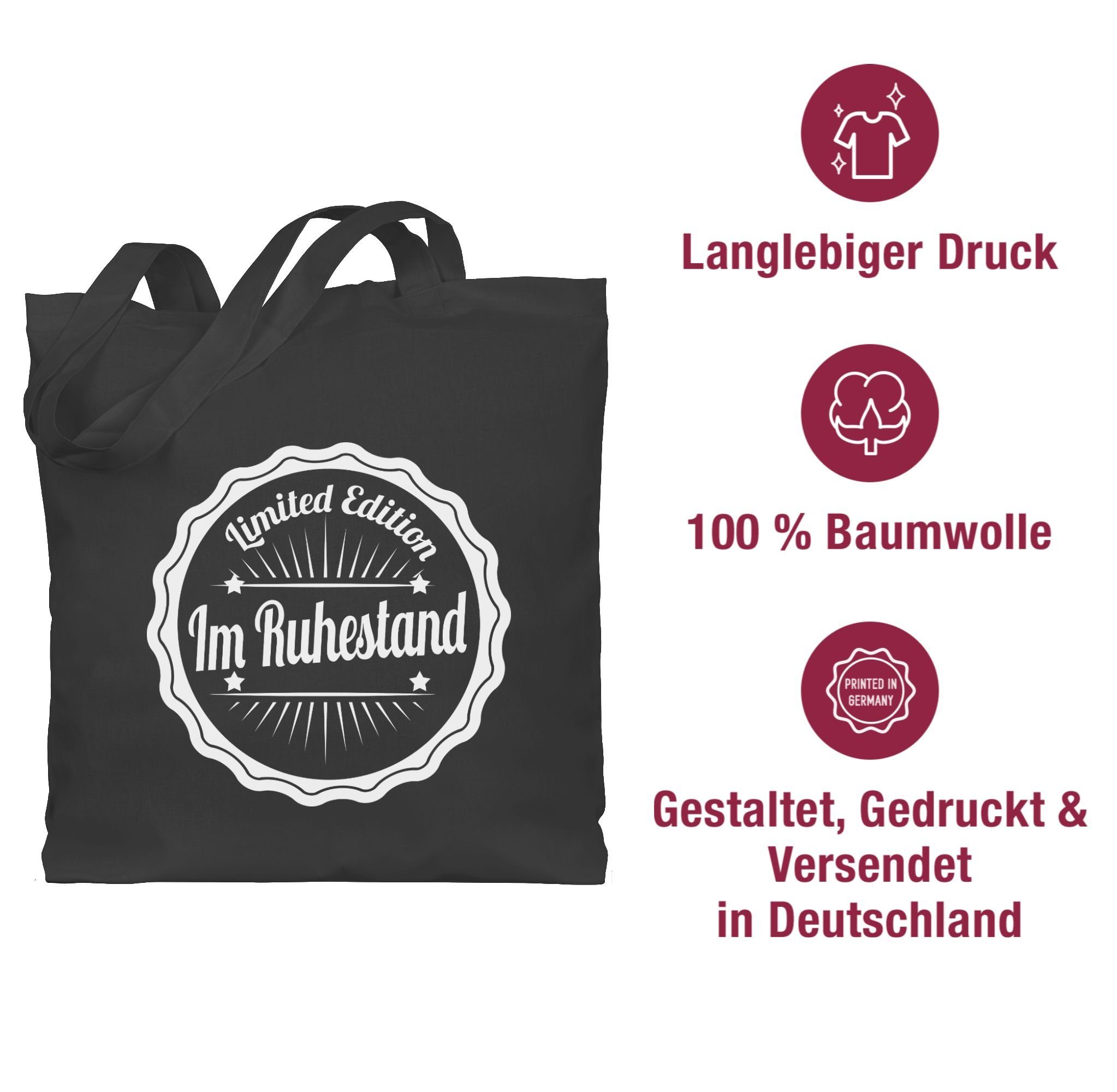 Shirtracer Umhängetasche Limited 1 Dunkelgrau Im Ruhestand, Geschenk Rentner Edition