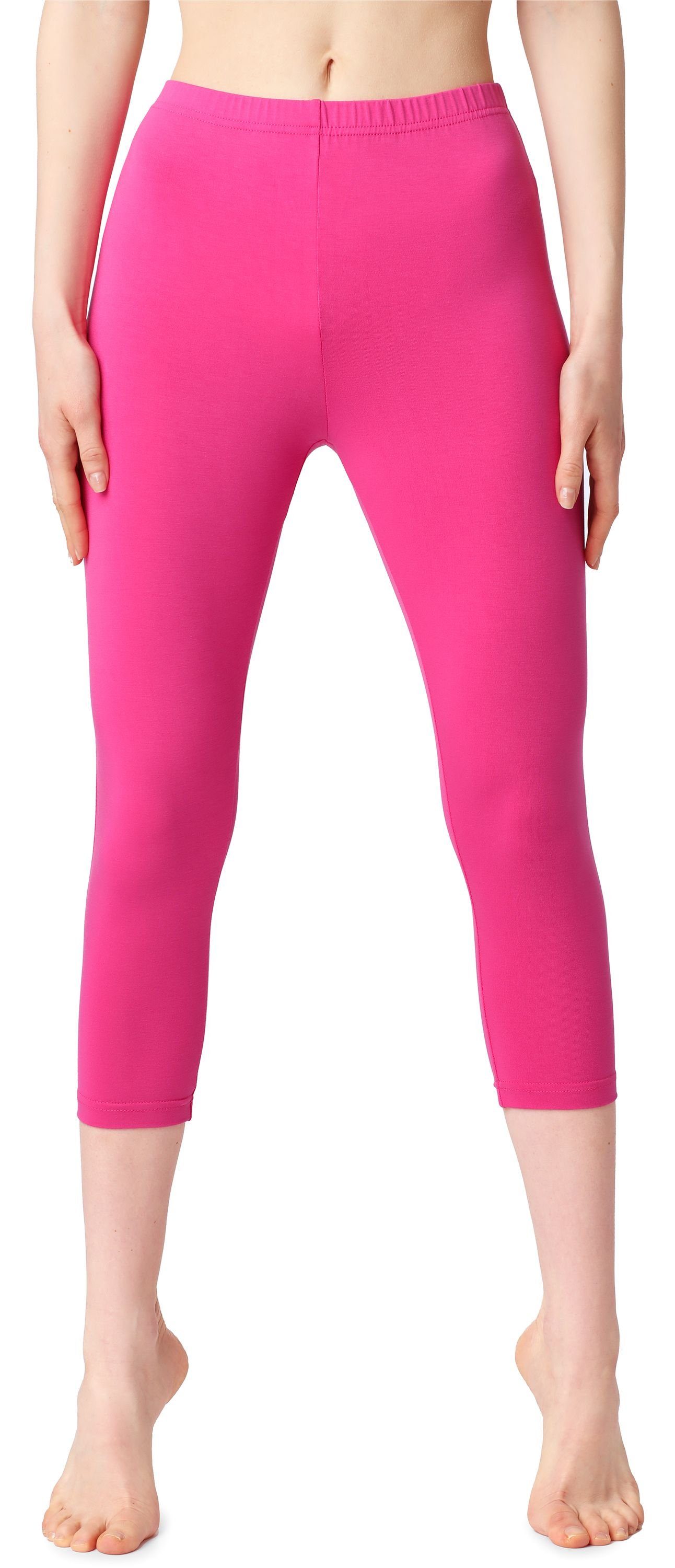 Bellivalini Leggings Damen 3/4 Capri Leggings aus Baumwolle BLV50-199 (1-tlg) elastischer Bund