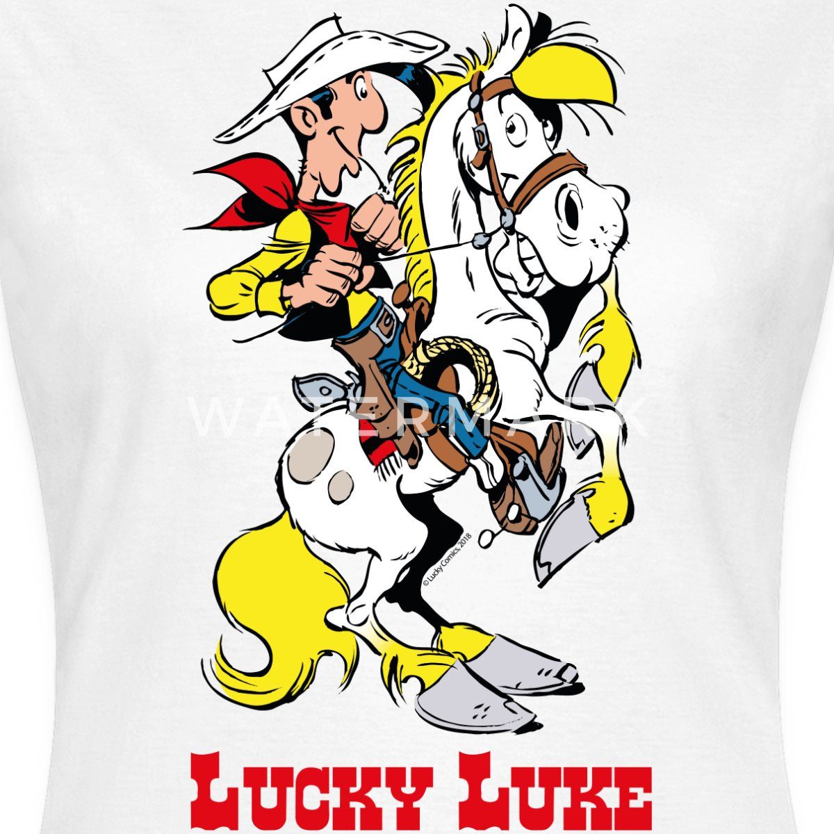 Spreadshirt T-Shirt Lucky Luke mit Pferd Jolly Jumper Frauen T-Shirt (1-tlg)