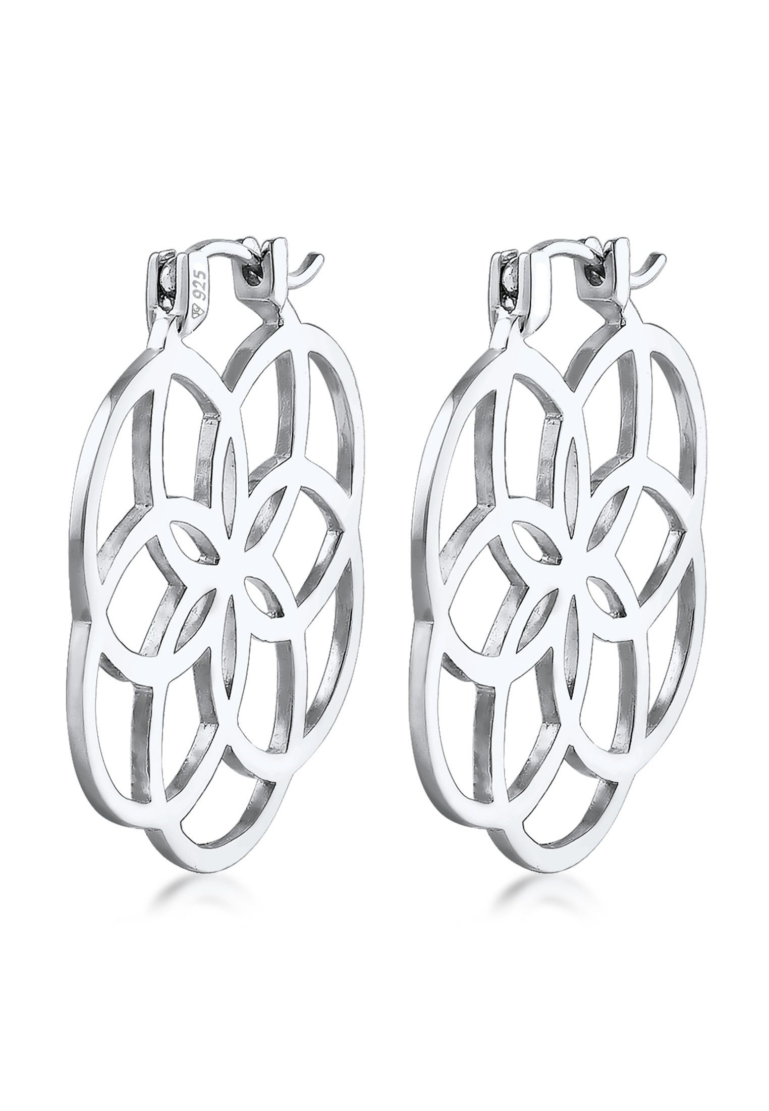 Elli Paar Creolen Creolen Lebensblume 925 Silber, Ornament günstig online kaufen