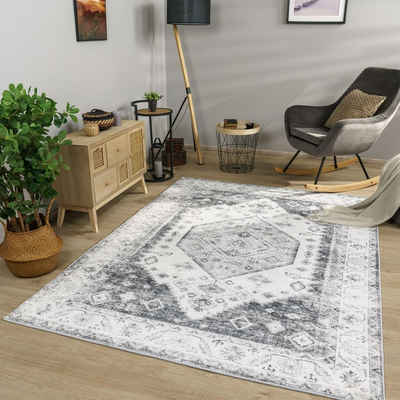 Teppich Wohnzimmer Teppich Kurzflor Wohnzimmerteppich Soft Used, TT Home, rechteckig, Höhe: 12 mm