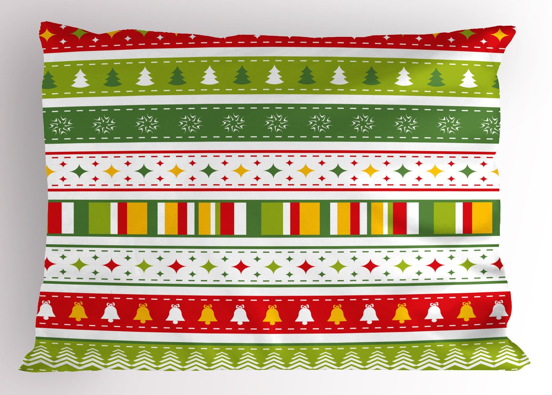 Kissenbezüge Gedruckter Abakuhaus Weihnachten Kissenbezug, Standard traditionelle Stück), Dekorativer King Size (1 Grenzen
