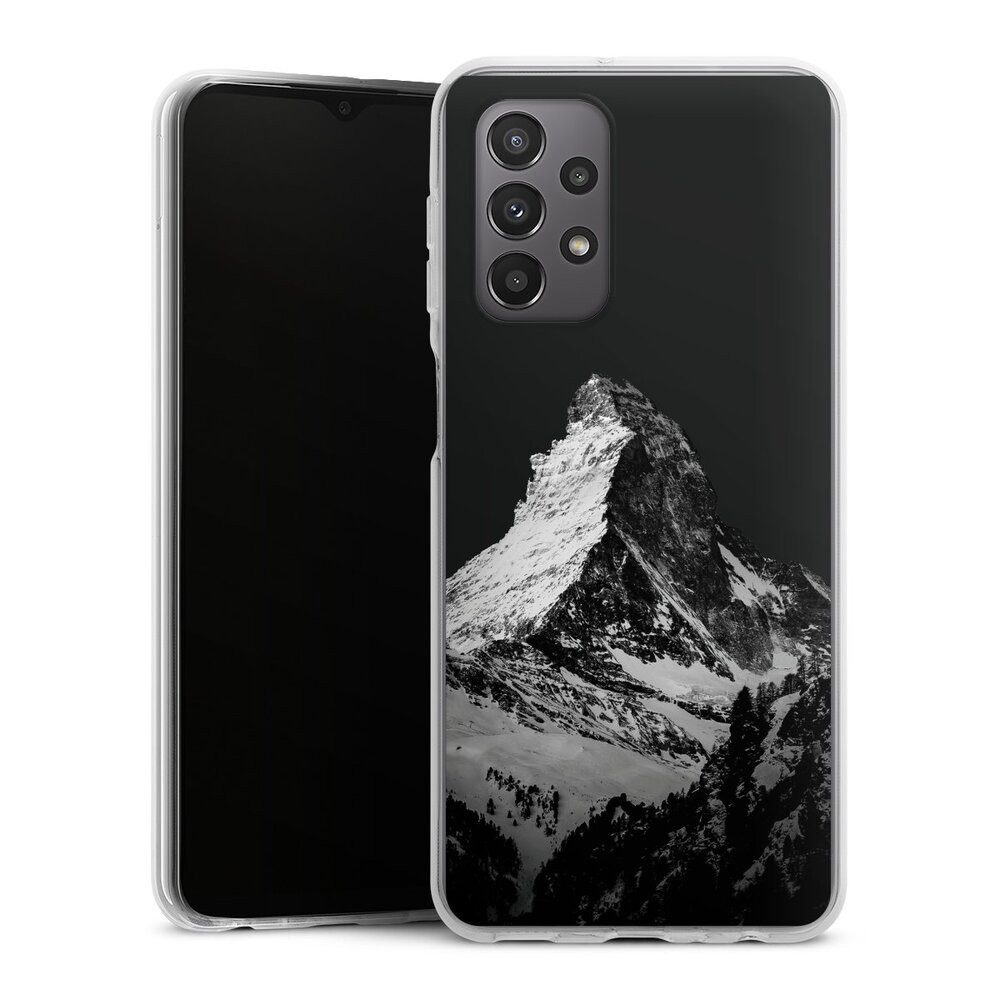 DeinDesign Handyhülle Berg Schnee Alpspitze Snow Capped Mountains Grayscale, Samsung Galaxy A23 5G Silikon Hülle Bumper Case Handy Schutzhülle