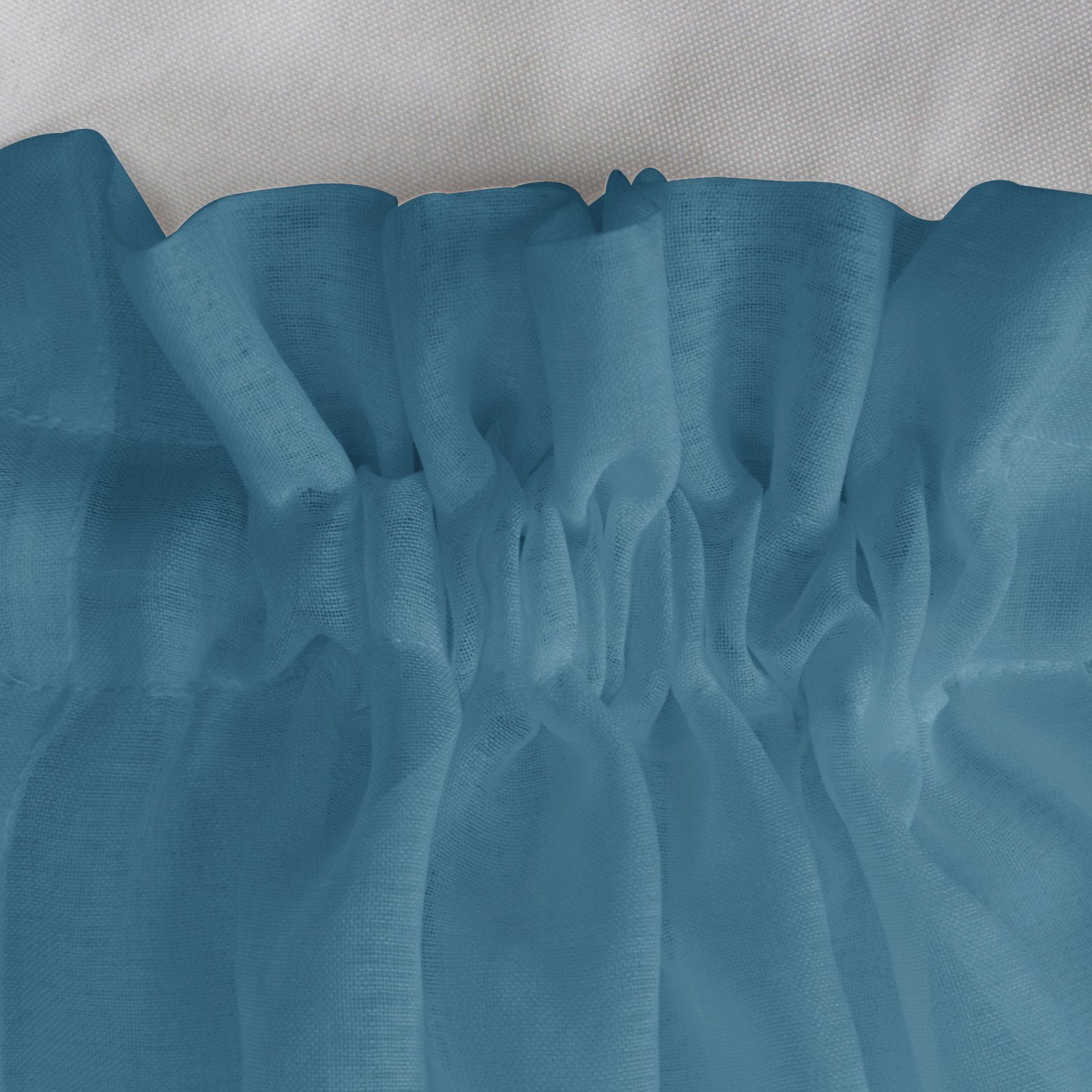 HOMEIDEAS, transparent, Türvorhang, Französische Stangendurchzug Blau (1 St),
