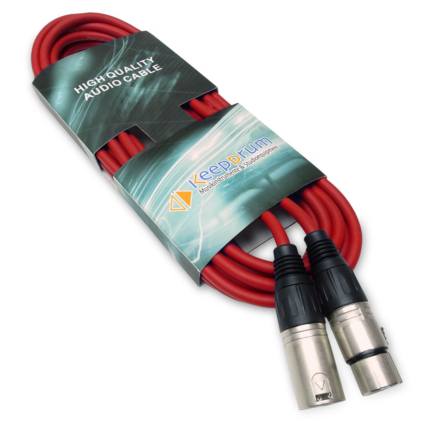 keepdrum keepdrum DMX Kabel Rot 3-pol XLR 3m 3 Stück Elektro-Kabel, 3-pol XLR Stecker, zu XLR-Buchse (300 cm), 3 x DMX Kabel Rot 3 m – Bild 4 von 4