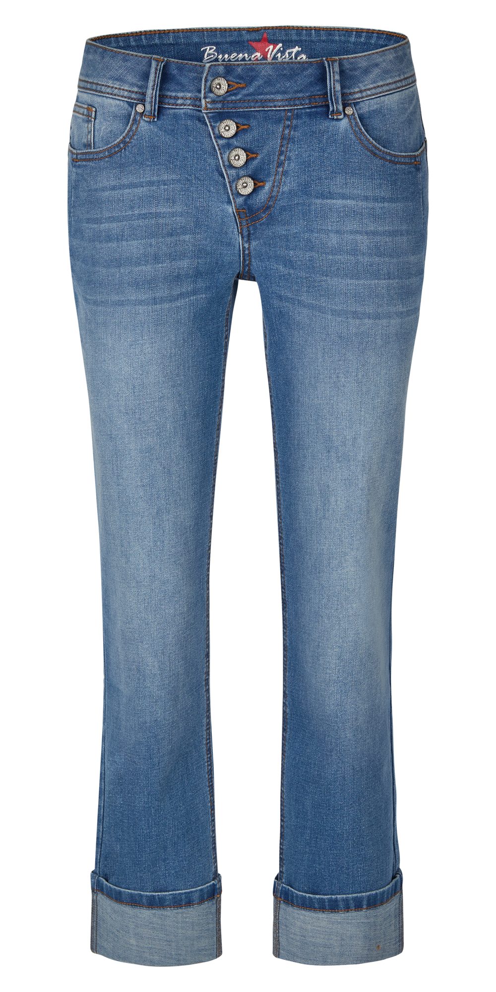 Stretch-Jeans BUENA VISTA MALIBU Straight 7/8 mid stone 2501 B5447 368 T.6808 -