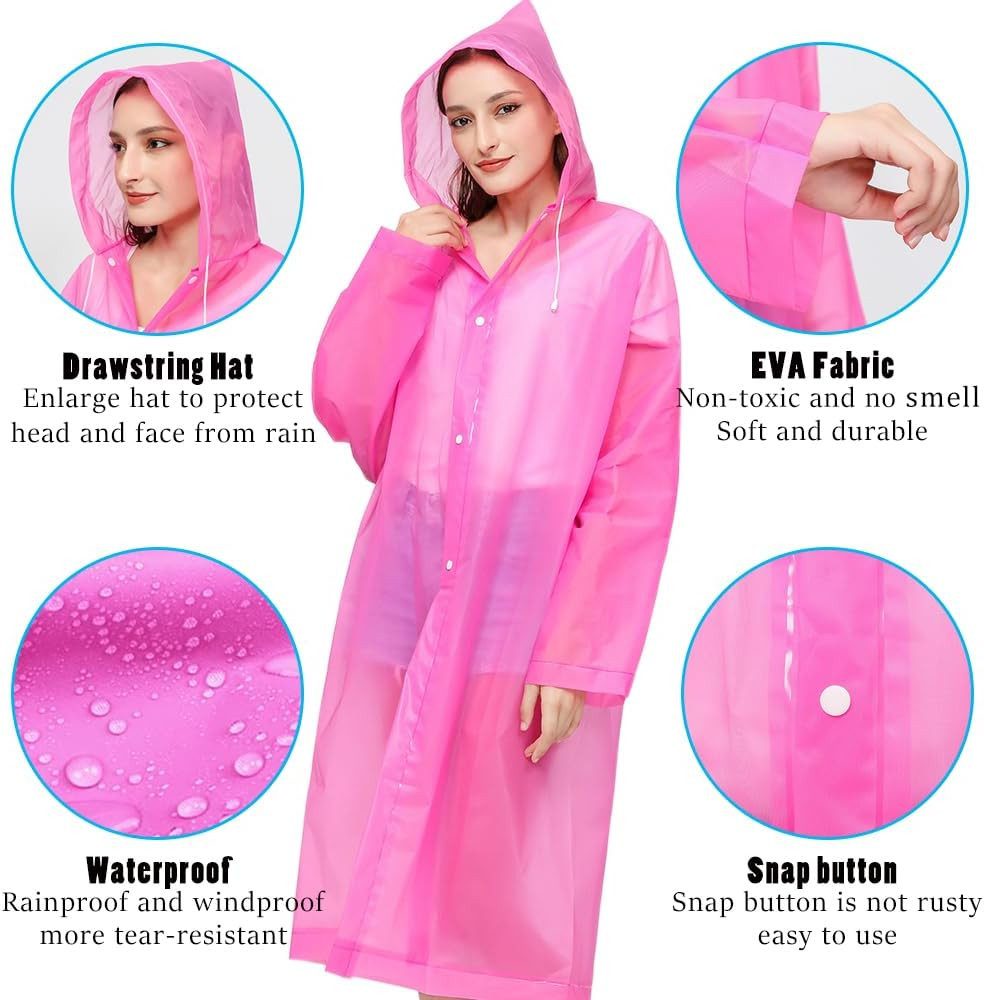 AURIVION Regenanzug Robuster Regenponcho für Wandern, Reisen & Radfahren (Set, 2-tlg., EVA Regenmantel 2 Stk., leicht & wasserdicht für Outdoor), Bequemer Outdoor Regenmantel für Damen & Herren