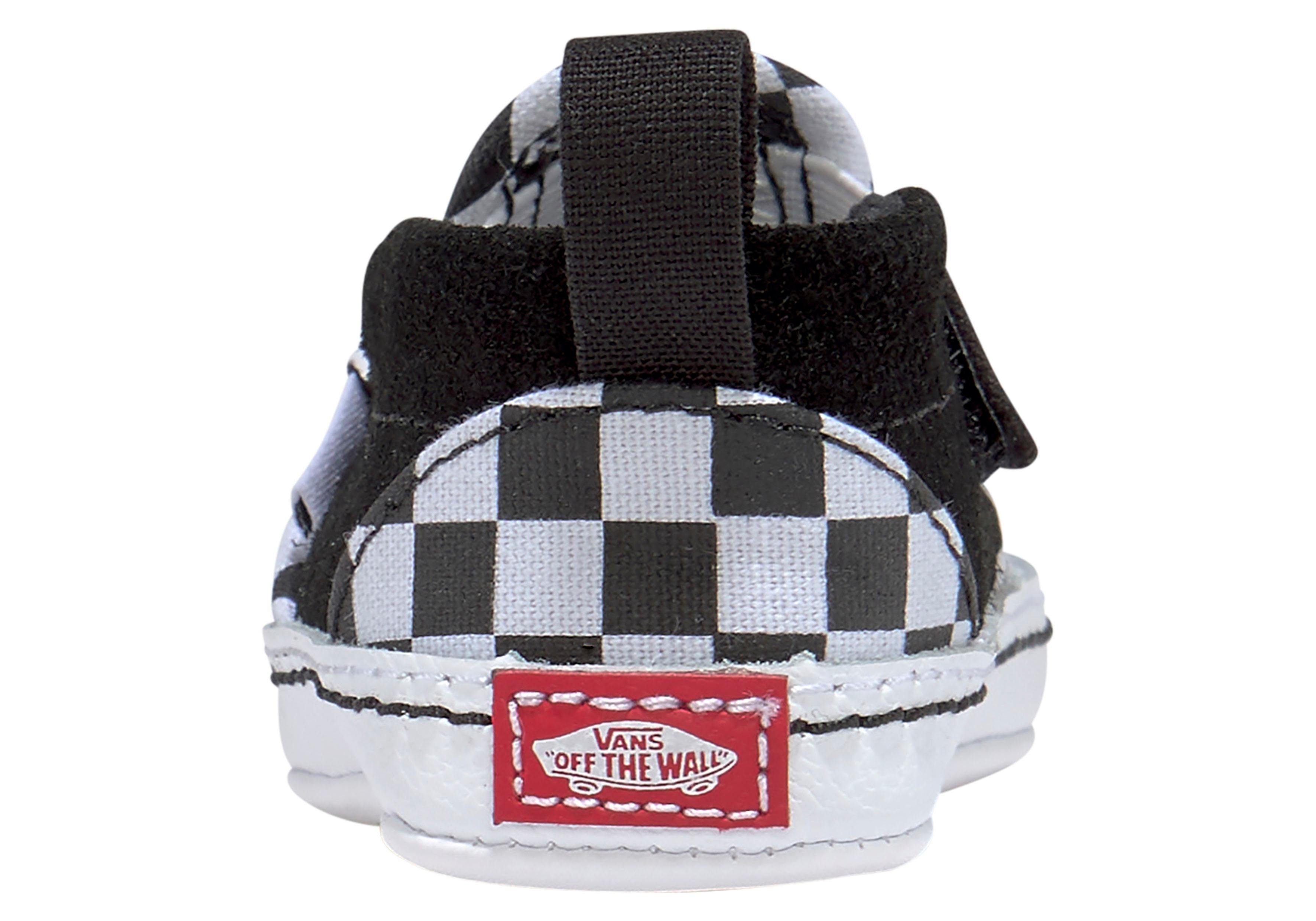 Babys Lauflernschuh schwarz-weiß Checker Vans V für Slip-On Crib