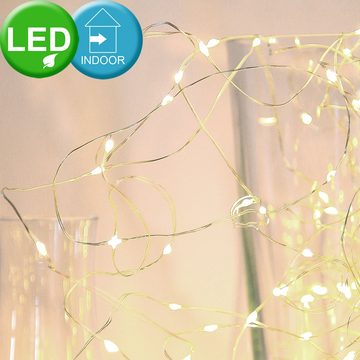 etc-shop Dekolicht, 50x LED Lichter Kette Weihnachts Deko Beleuchtung Kupfer X-MAS
