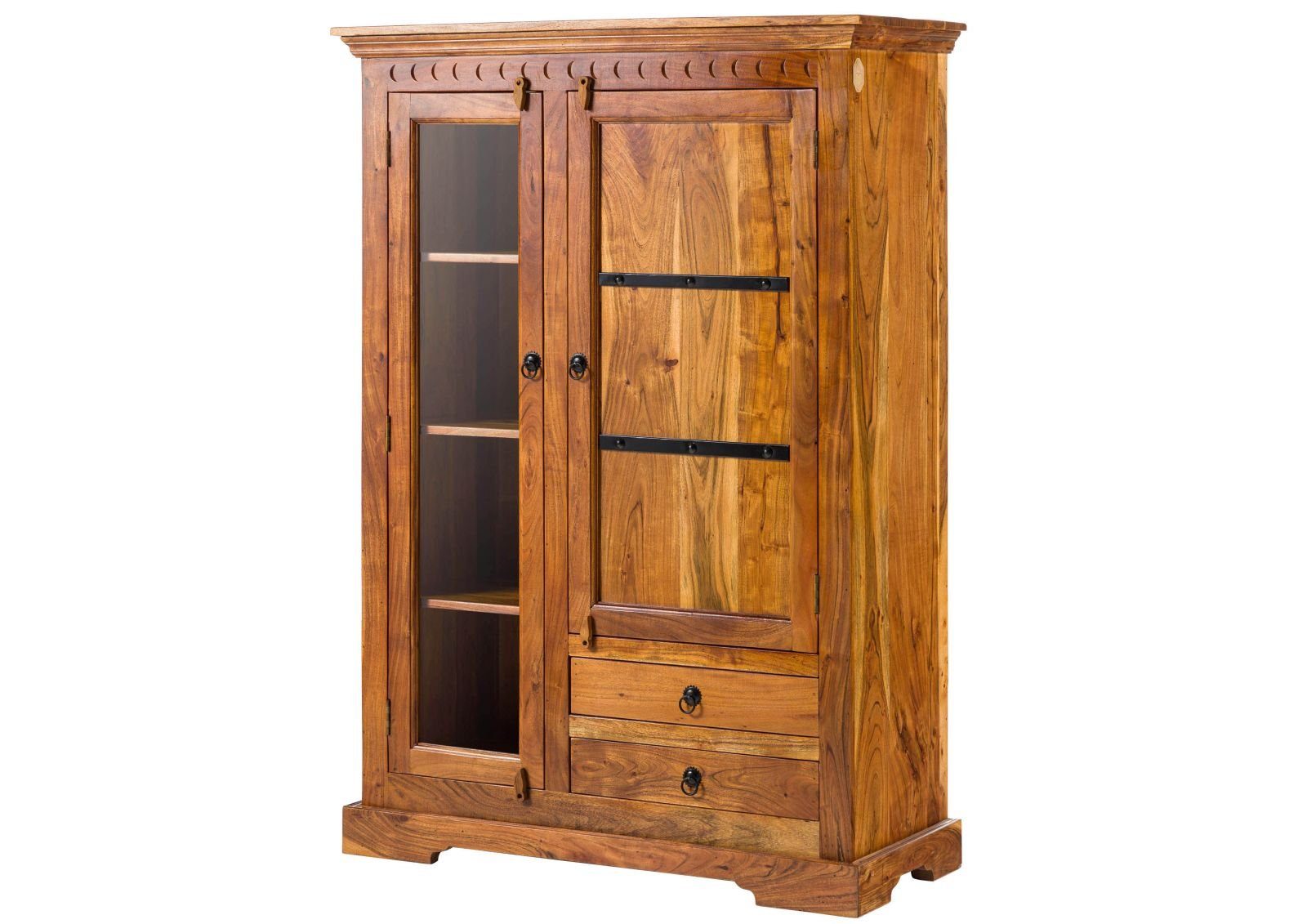 Massivmoebel24 Standvitrine #0425 (Vitrine Akazie 110x45x155 günstig online kaufen