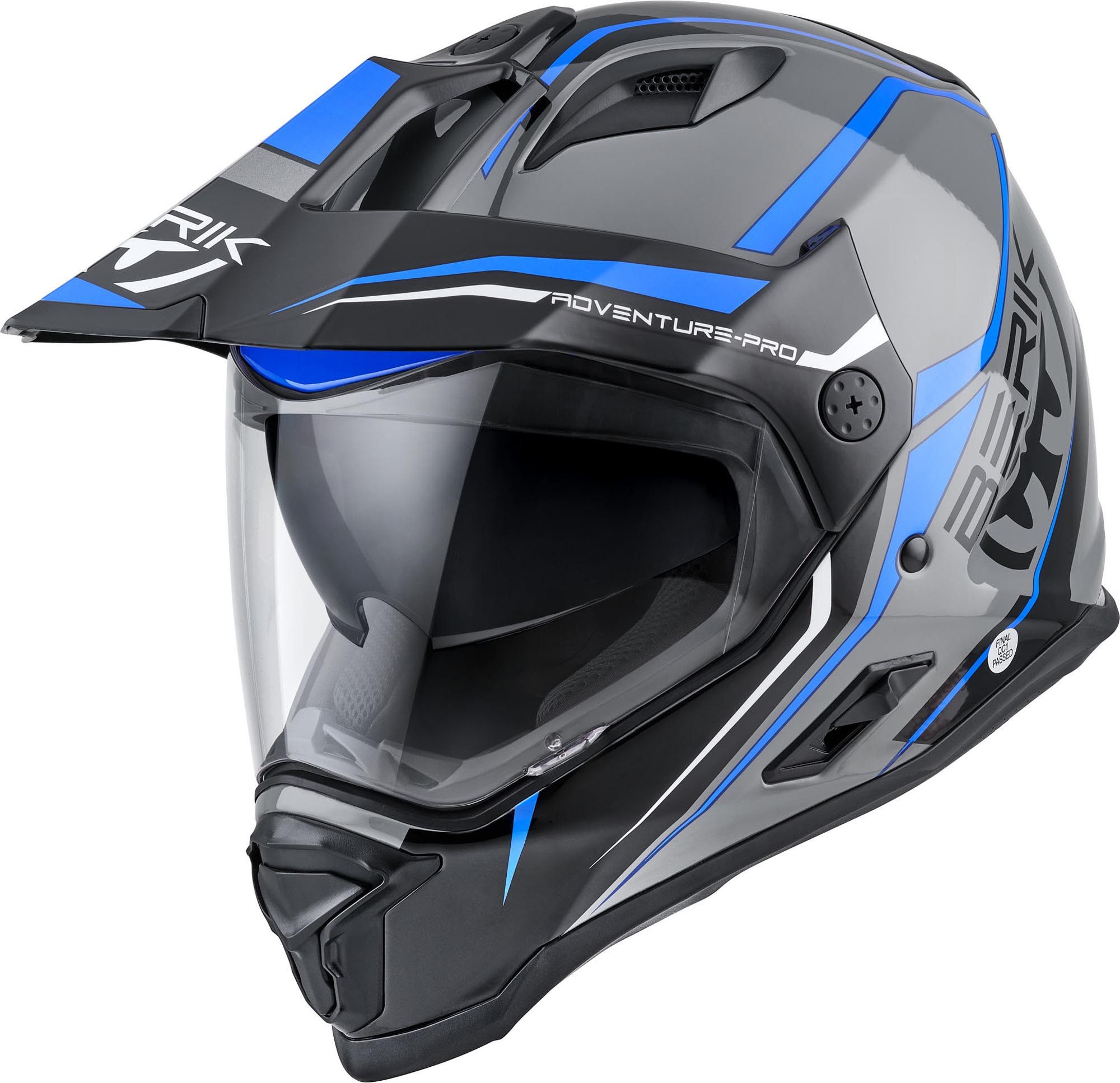 Berik Motocrosshelm MX313 Volstom Adventure Pro Enduro Helm, vorbereitet für Kommunikationssystem,herausnehmbares Innenfutter