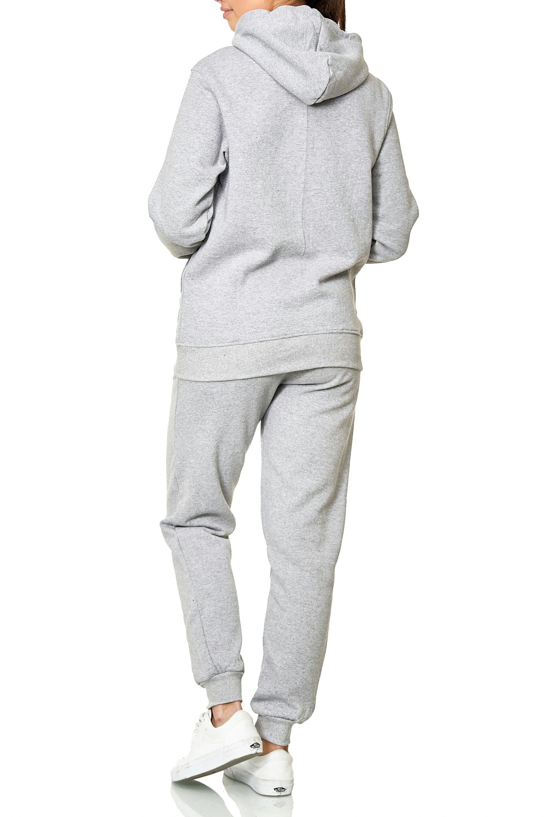 L.gonline Freizeitanzug Damen Jogging-ANZUG X240, Prime (Kapuzenjacke mit Reißverschluss, Hose, 2-tlg), Fitness Freizeit Casual