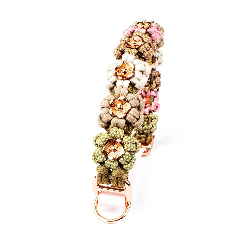 Tierluxe Hunde-Halsband Blumen, Paracord, Handgemacht