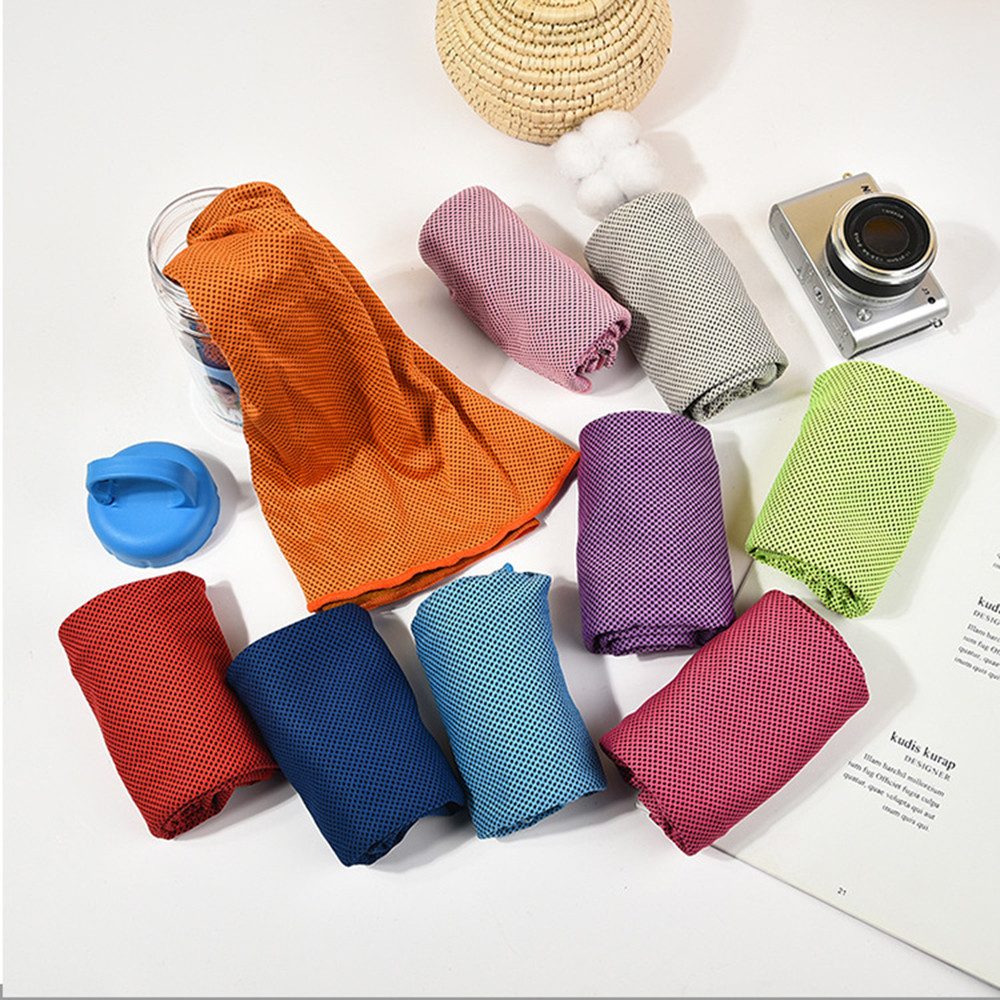 nsihing Sporthandtuch Kühltuch Kühlhandtuch, Sofortige Relief Eiskalt Kühlen Handtuch, (Atmungsaktives Mesh Schweißsaugfähig Cooling Towel Für Sport Fitness Gym – Bild 2 von 5
