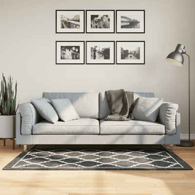 Teppich Teppich Waschbar Schwarz und Weiß 80x150 cm Rutschfest, vidaXL, Rechteckig