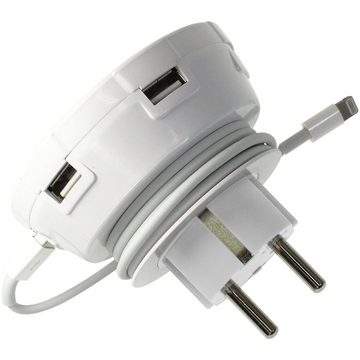 XLAYER Ladegerät Steckdosenadapter inkl. 3x USB Typ A & 1x USB Typ C Weiß Smartphone-Ladegerät