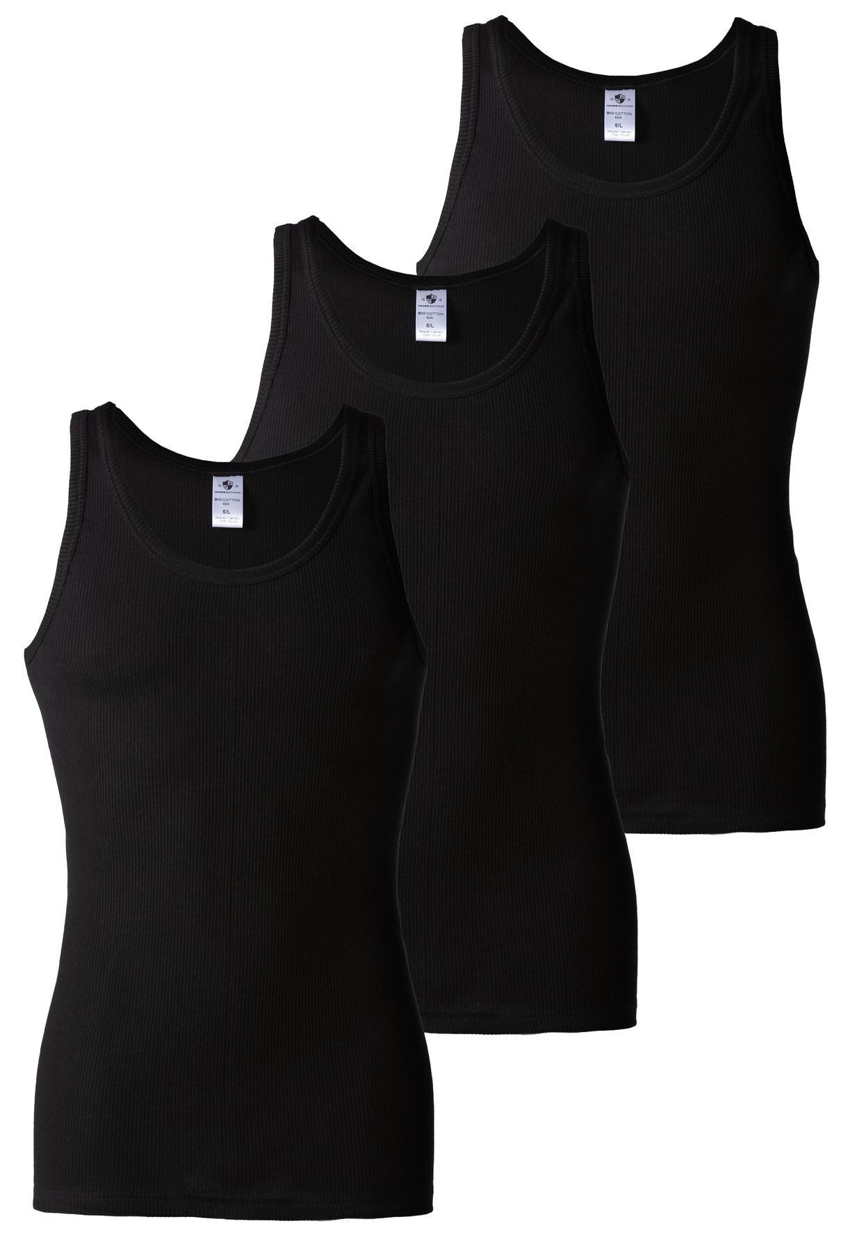 HAASIS Bodywear 1919 Achselhemd Herren Unterhemd 77321011-2XL (Packung, 3-St., 3er Pack) Unterhemd, Rundhals, längeres Rückenteil