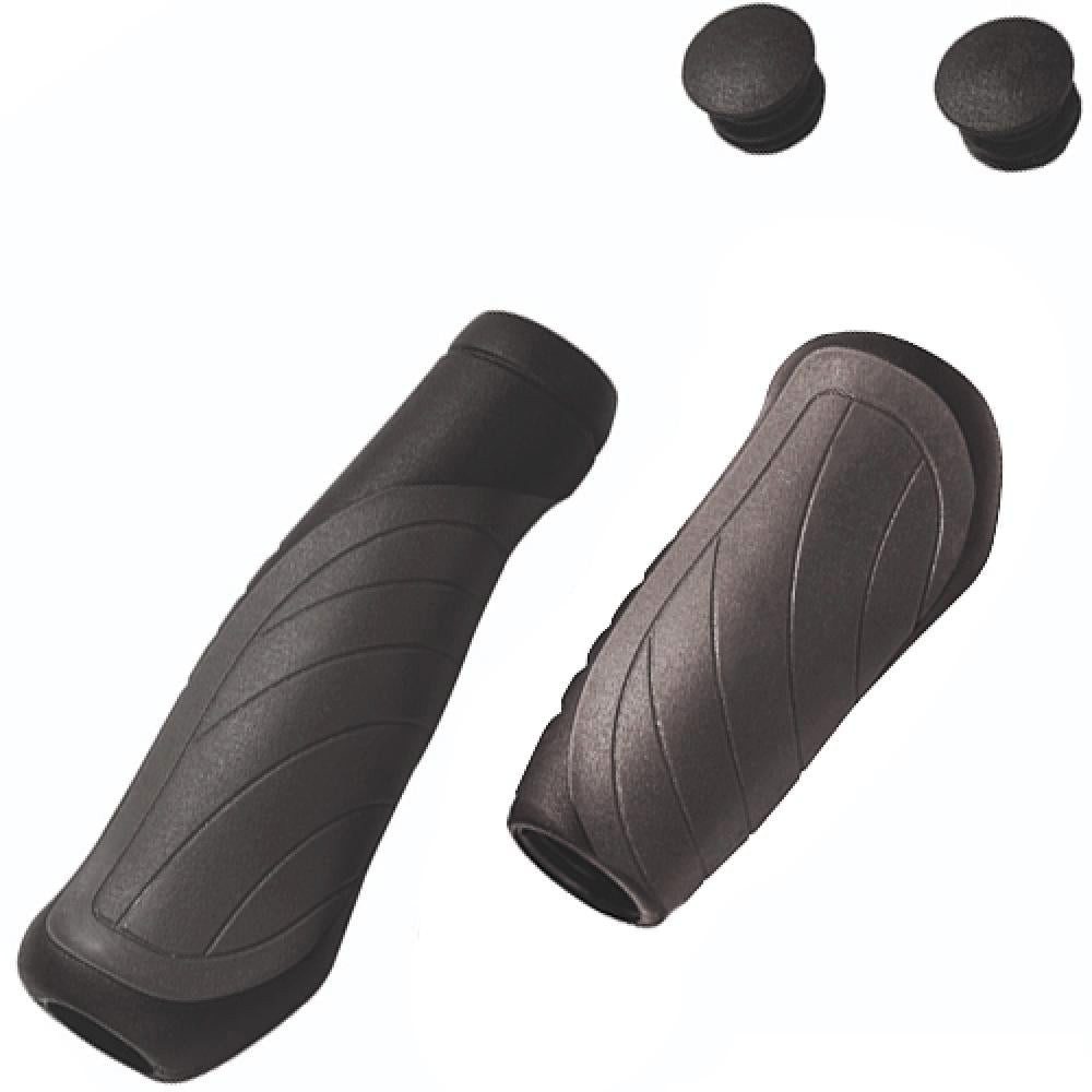 Fahrradlenkergriff Humpert, Griffe Ohio, Paar 135mm/92mm, schwarz-grau, 61635001