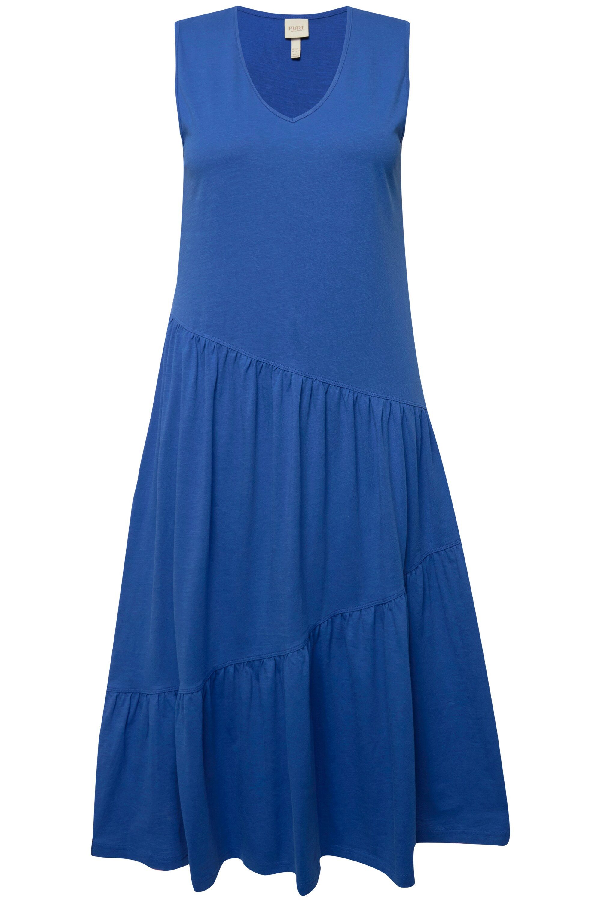 Ulla Popken Midikleid Midikleid A-Linie V-Ausschnitt günstig online kaufen