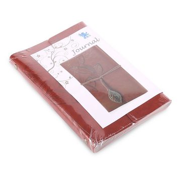 H&S Aquarellpapier Braunes Kunstleder Notizbuch, Brown PU Leather Notebook