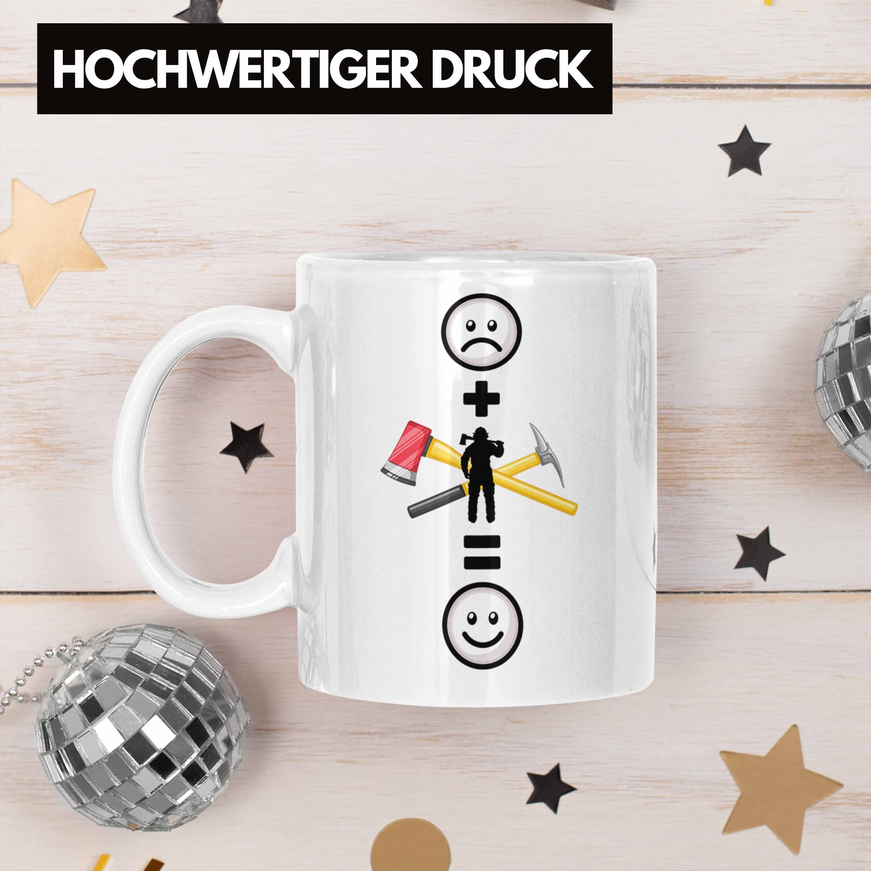 Feuerwehr Lustige Tasse Tasse Geschenkidee Feuerwehrmann Geschenk Weiss :(F für Trendation