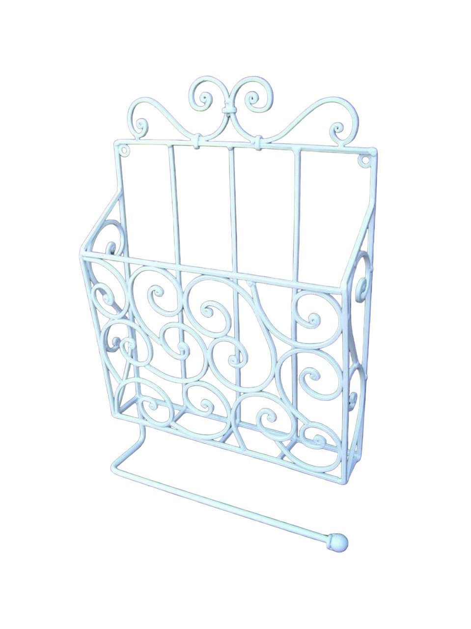 Deko-Impression Küchenrollenhalter Zeitungablage Toilettenrollenhalter Küchenrollenhalter Eisen weiß, (1-St)