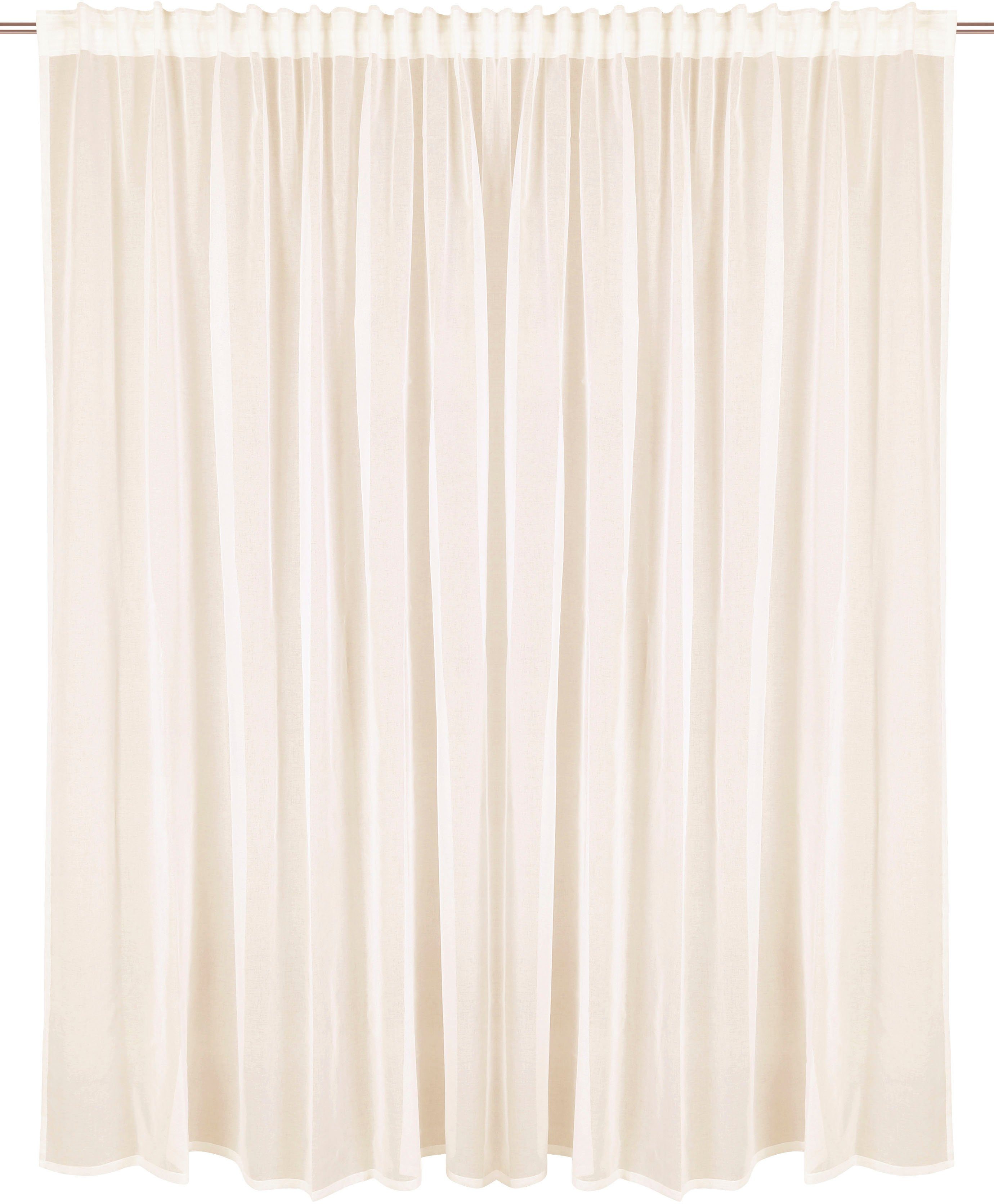 Gardine Dolly, my home, Transparent, transparent, Polyester cream (1 St), Gewebt, Multifunktionsband