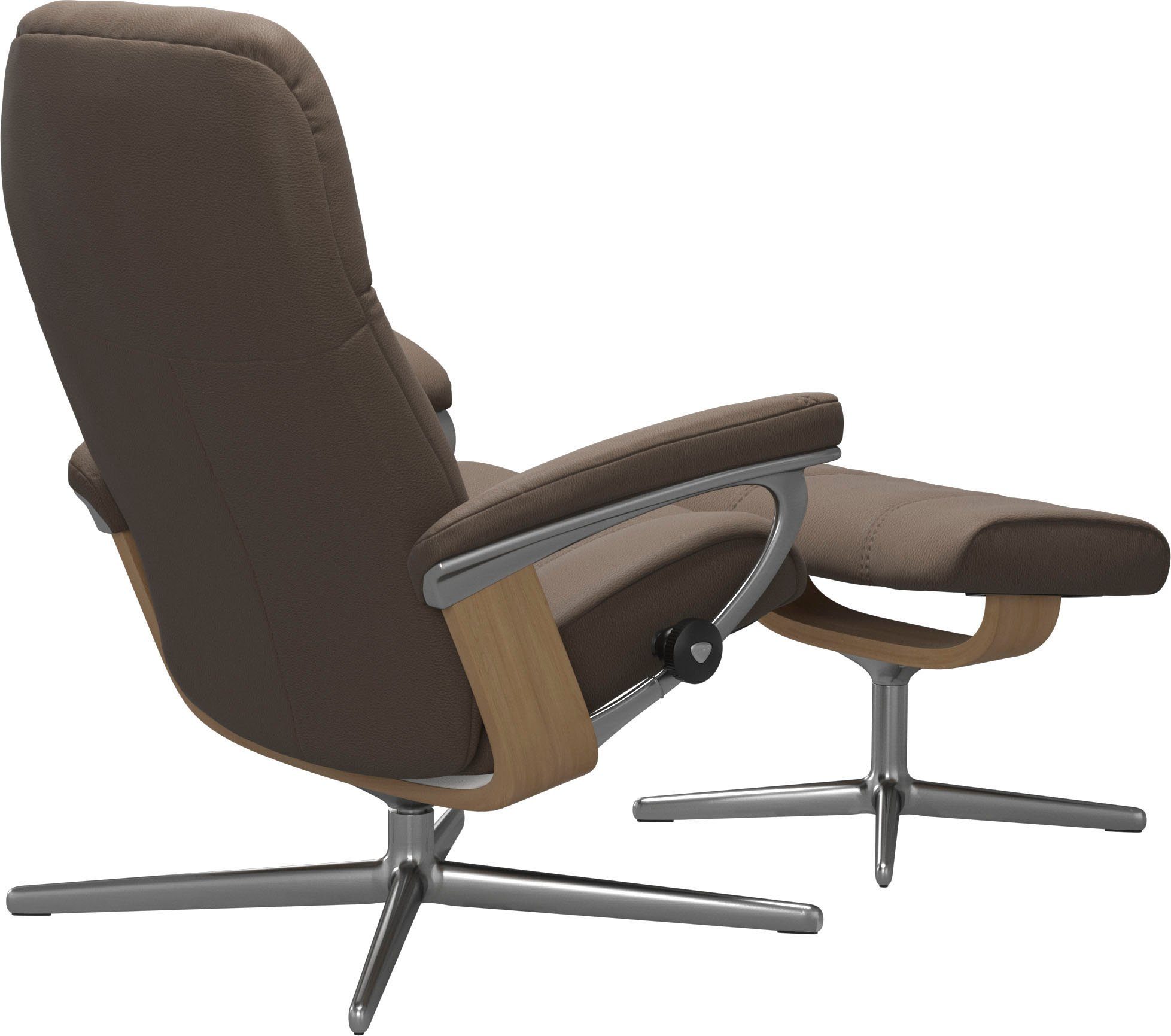 Hocker, Holzakzent (Set, Relaxsessel Stressless® Base, Eiche Hocker), & L, Cross M S, Relaxsessel Größe mit Consul mit mit