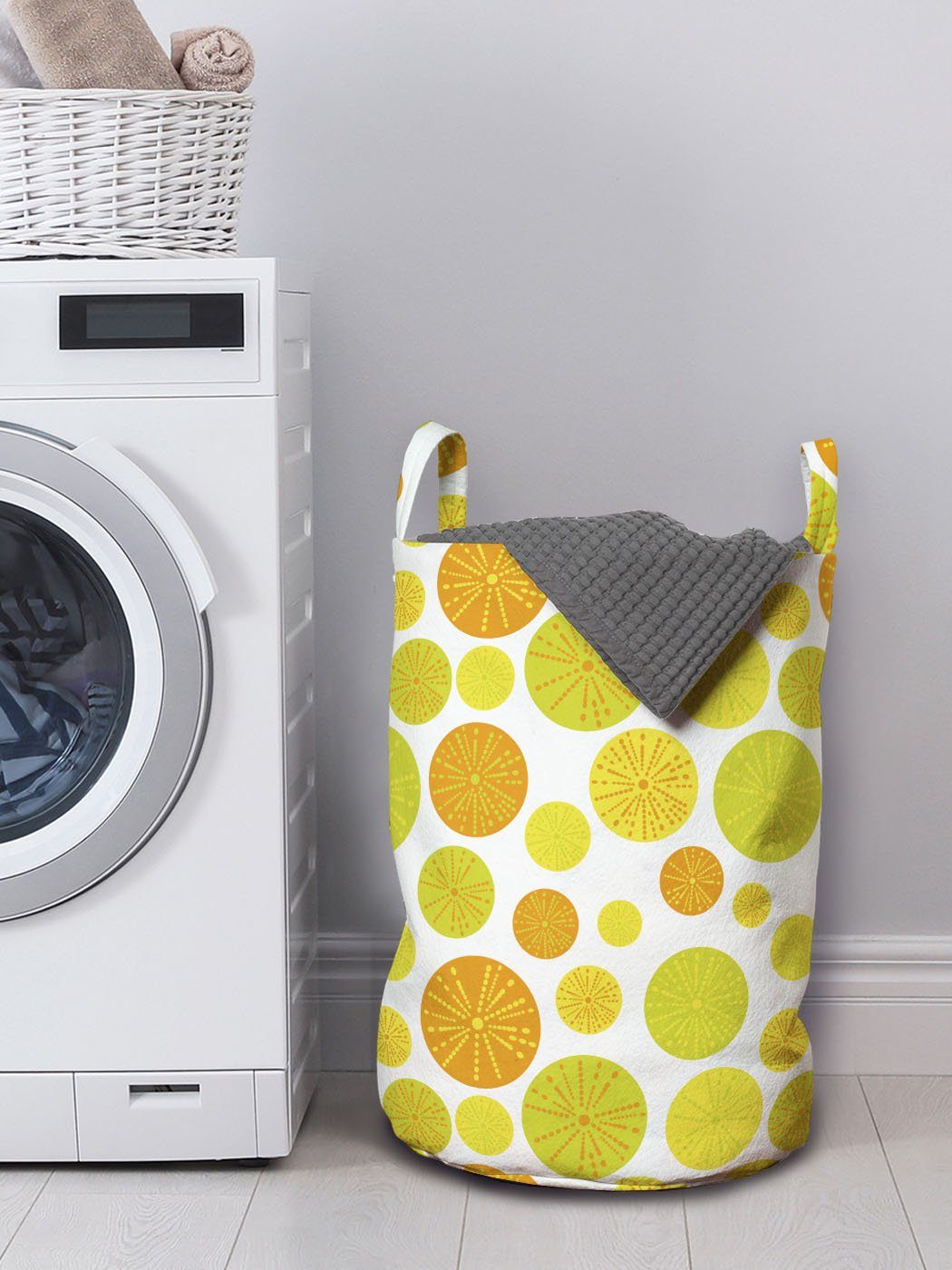 Abakuhaus Wäschesäckchen Wäschekorb Abstrakt Kunst runde Waschsalons, Kordelzugverschluss Circular für Griffen Formen mit