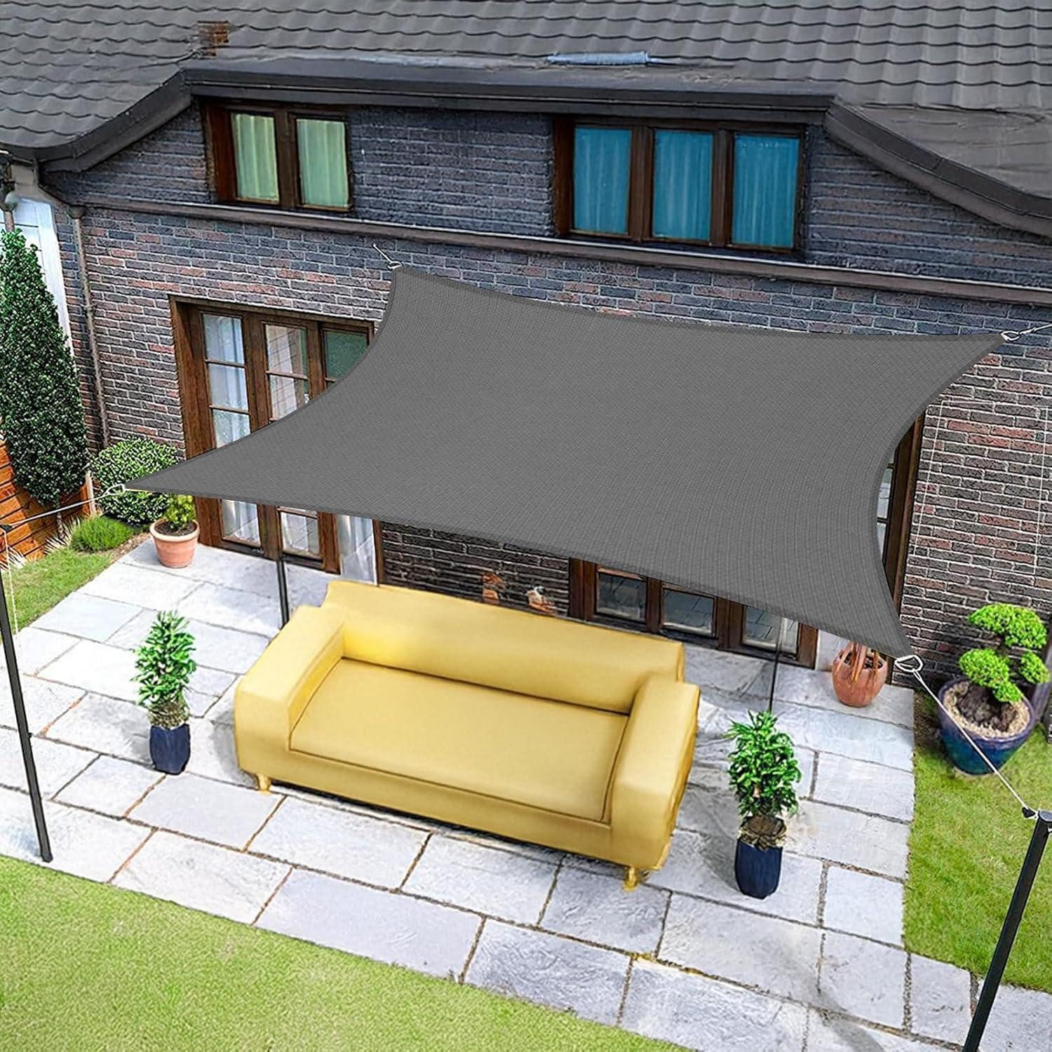 LuxusKollektion Sonnensegel Sonnensegel 4x5m Rechteckig Wasserdicht UV Schutz 4x5 Anthrazit