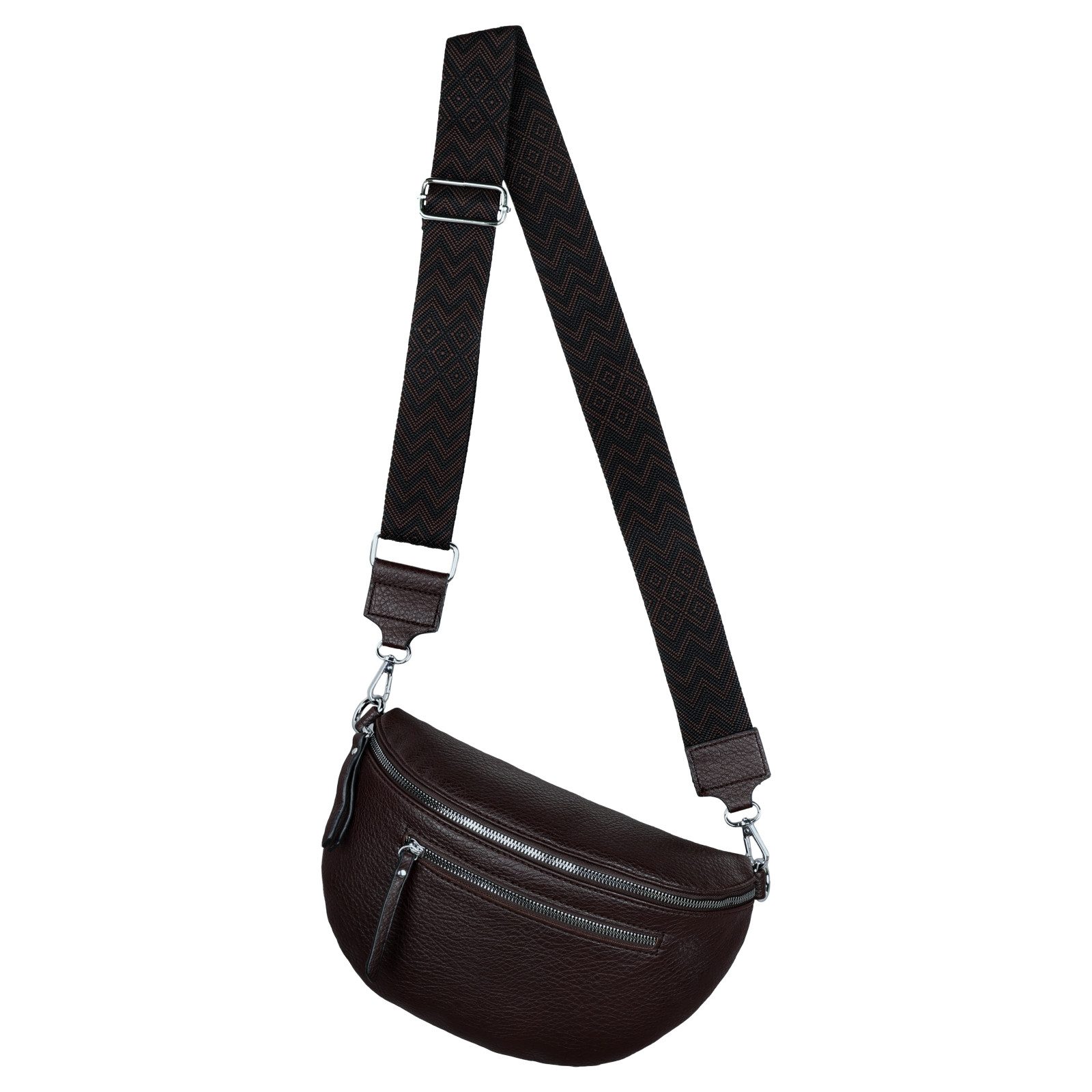 EAAKIE Gürteltasche Bauchtasche Umhängetasche Crossbody-Bag Kunstleder Italy-Design, als Schultertasche, CrossOver, Umhängetasche tragbar