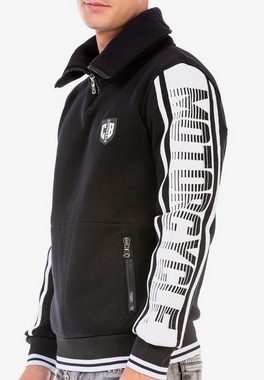 Cipo & Baxx Sweatshirt mit hochabschließendem Kragen