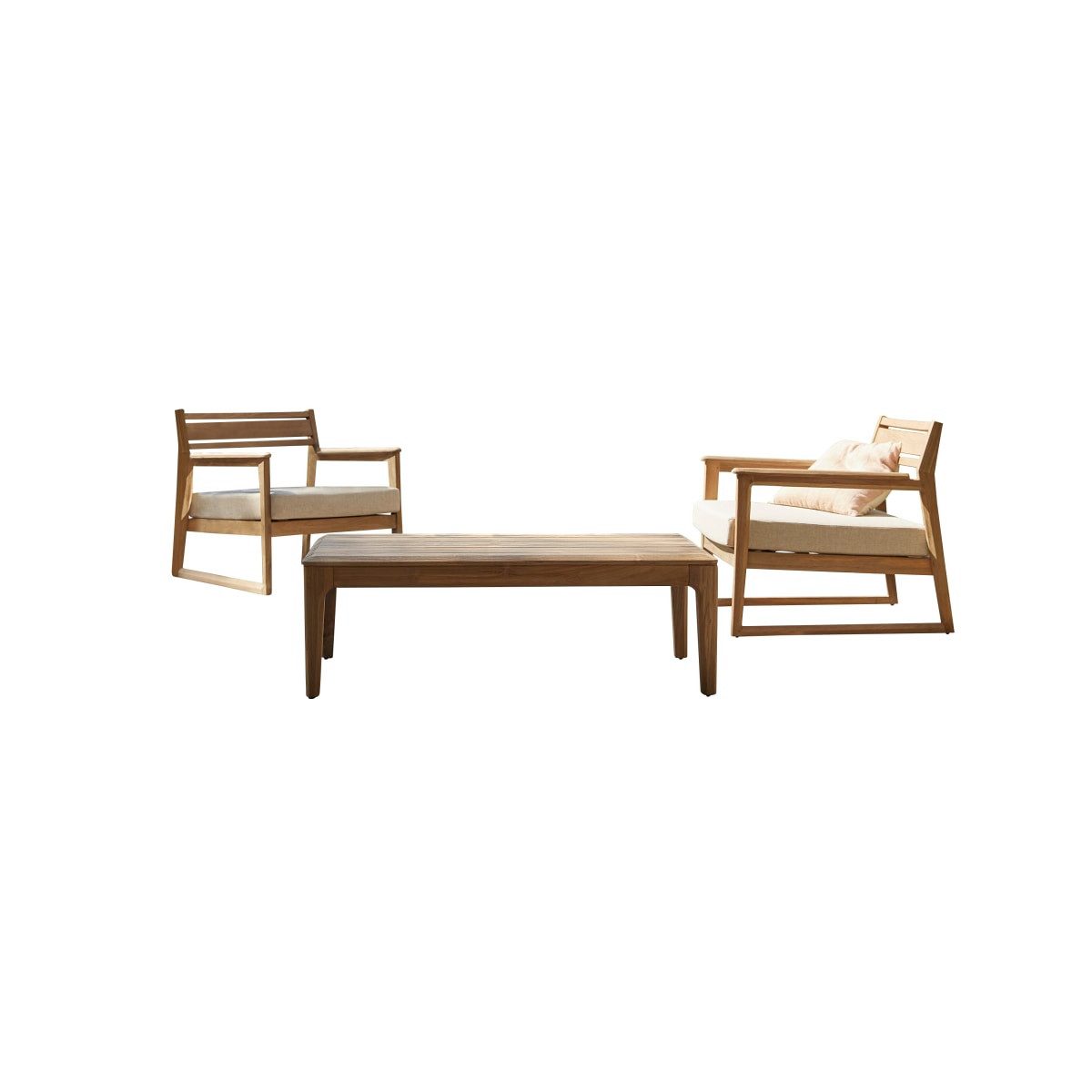 Tikamoon Gartenlounge-Set Gartenmöbel aus massivem Teakholz 2 Sitzplätze Vasco, (1-tlg)