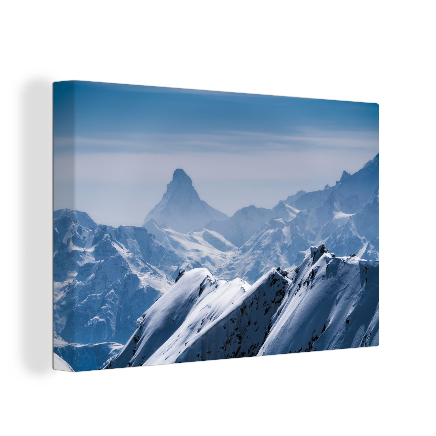 OneMillionCanvasses® Leinwandbild Blick auf die Schweizer Berge, (1 St), Wandbild Leinwandbilder, Aufhängefertig, Wanddeko, 30x20 cm