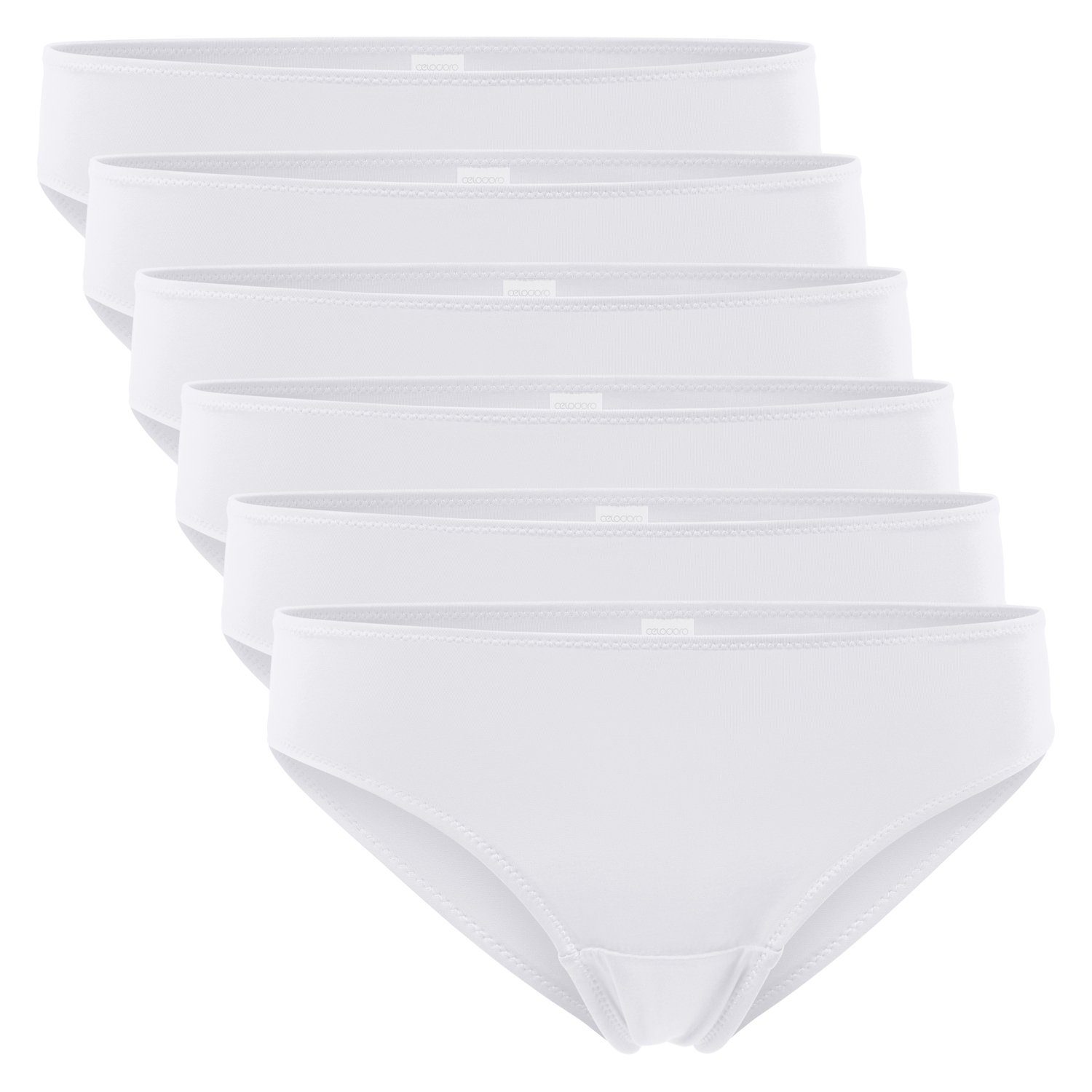 Damen Slip (6er Bikini Weiss aus Pack) celodoro Dry-Fasern Slip Quick
