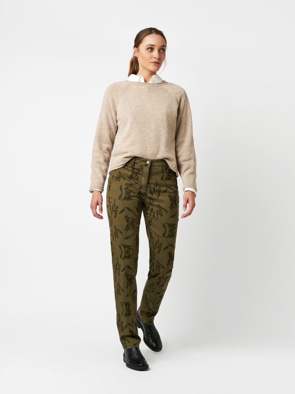 TONI Stretch-Hose Be Loved mit Naturdruck günstig online kaufen