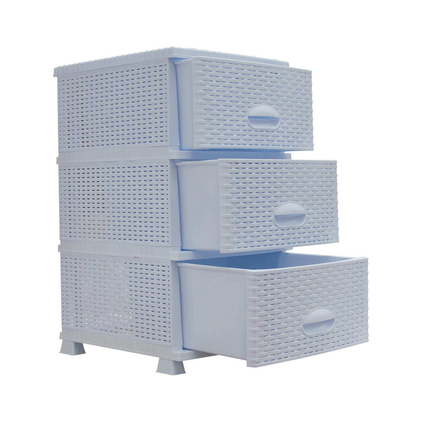 HTI-Living Kommode Schubladenturm in Rattan-Optik 3 Schubladen (1 St), Kommode Regal