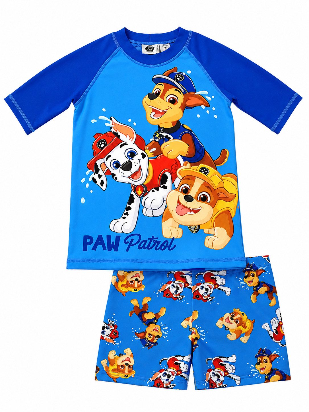 United Labels® Badeanzug Paw Patrol Schwimmset UV-Schutz 30 Boys Crew Badeanzug Zweiteiler